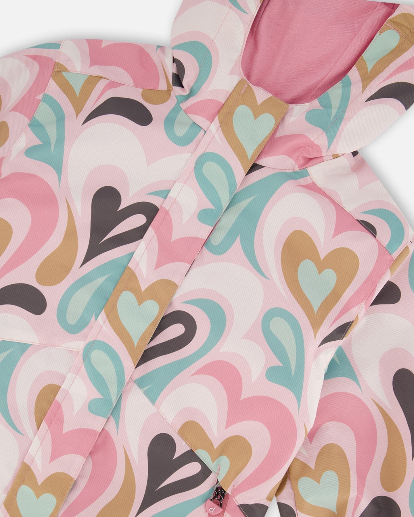 3-In-1 Mid-Season Outerwear Set With Printed Jacket Light Pink And Beige Pant - Image 5