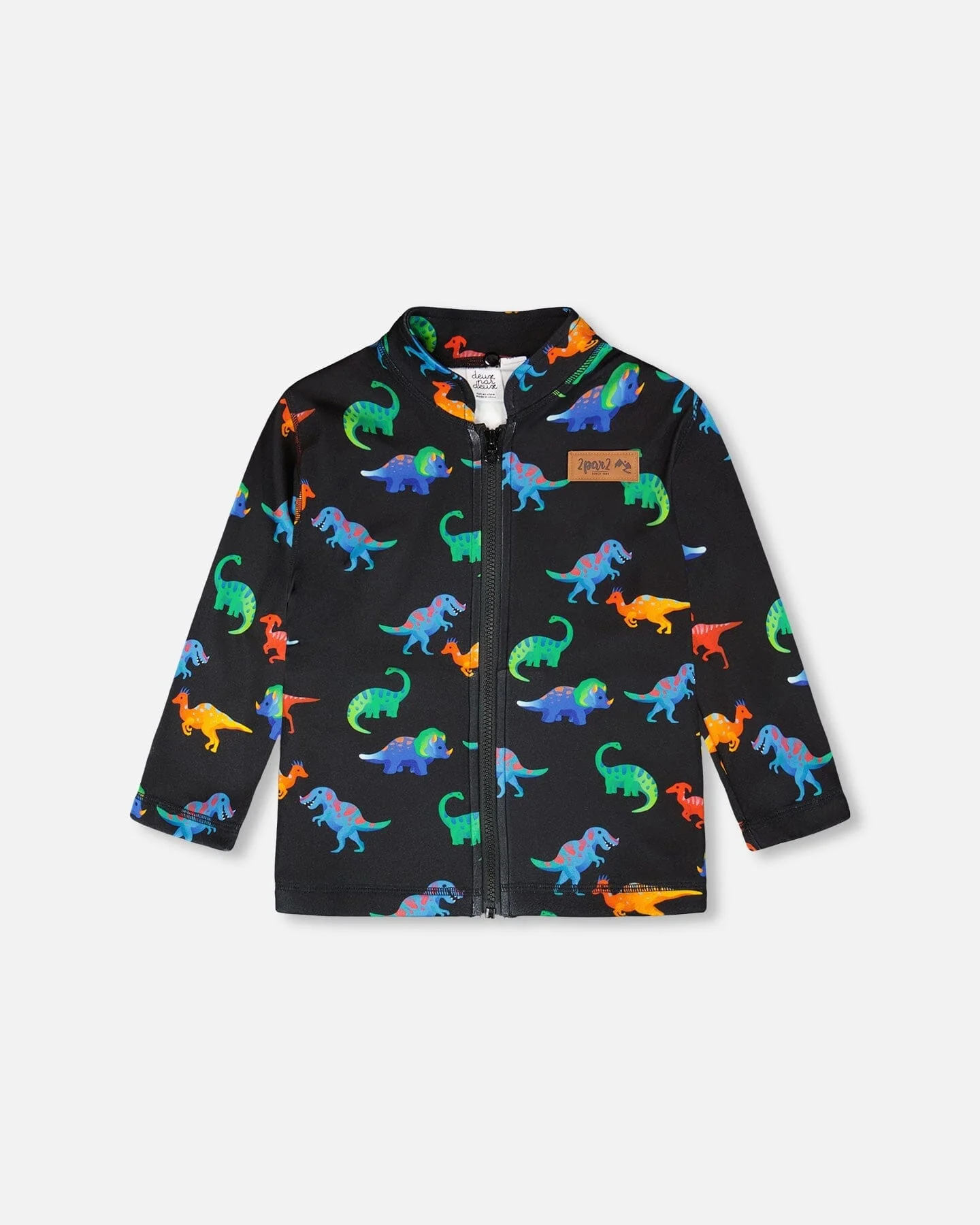 3-In-1 Two-Piece Mid-Season Outerwear Set Black Dinosaur Print - Image 5