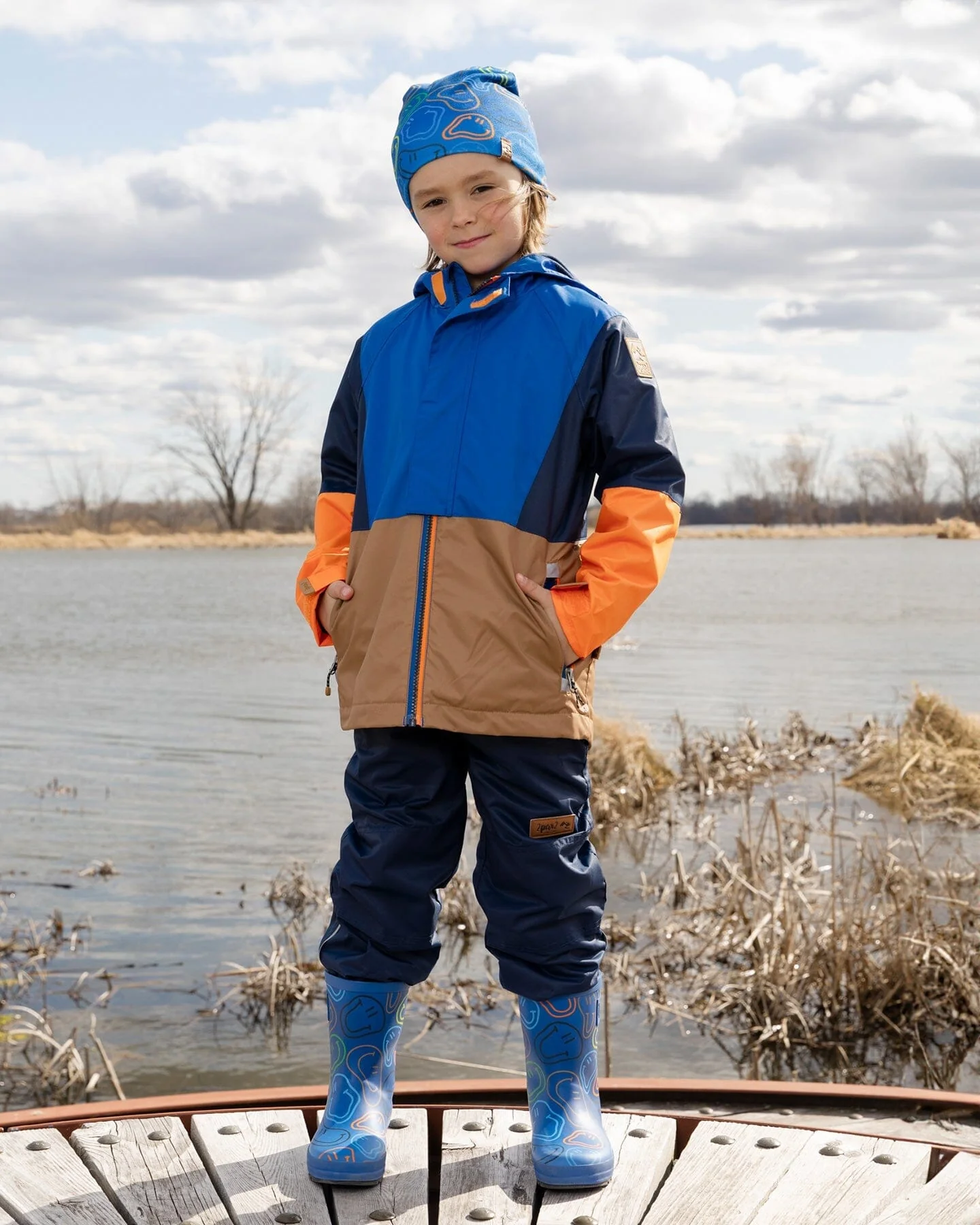 3-In-1 Two-Piece Mid-Season Outerwear Set Blue Colorblock - Image 2