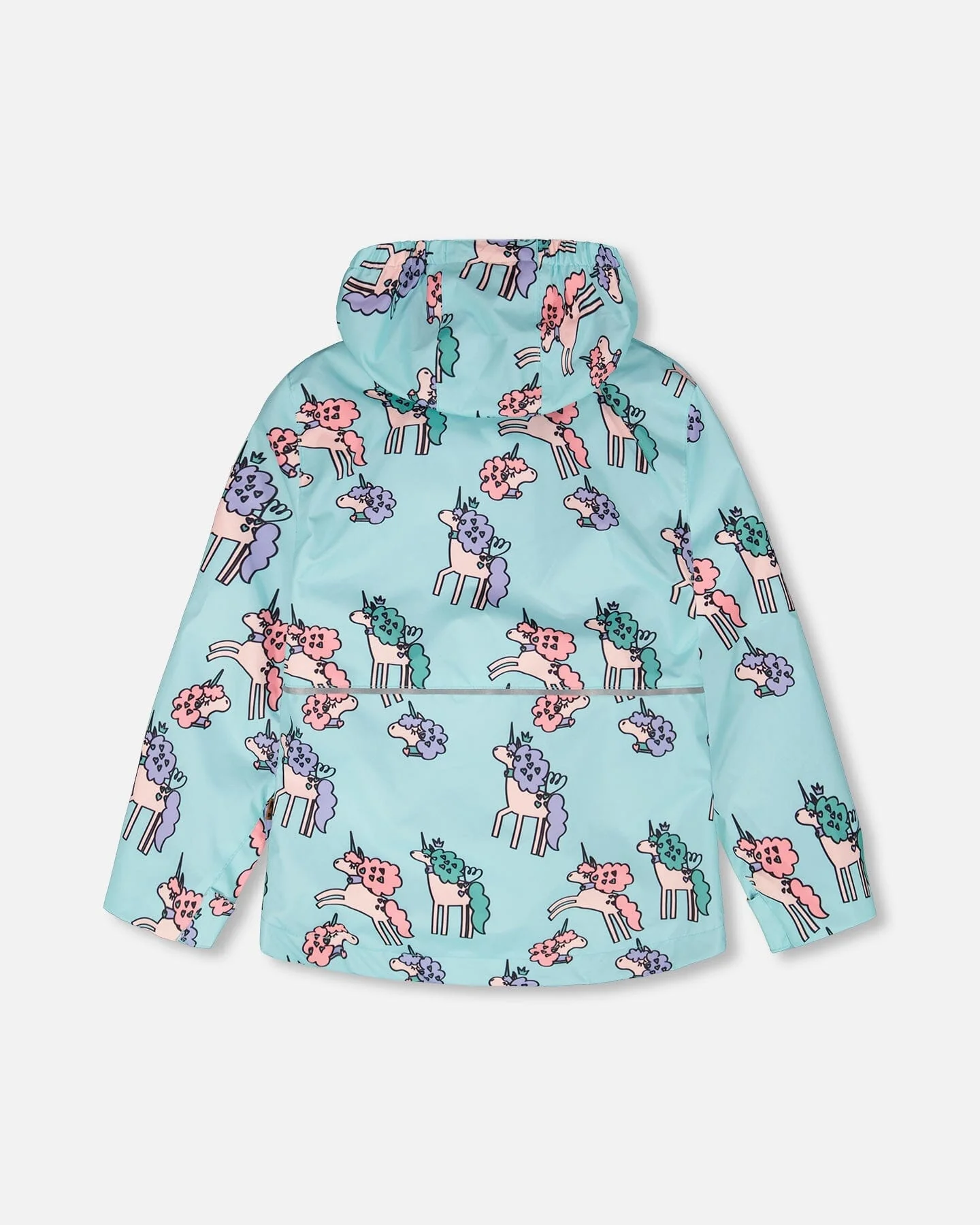 3-In-1 Two-Piece Mid-Season Outerwear Set Blue Unicorn Print - Image 3