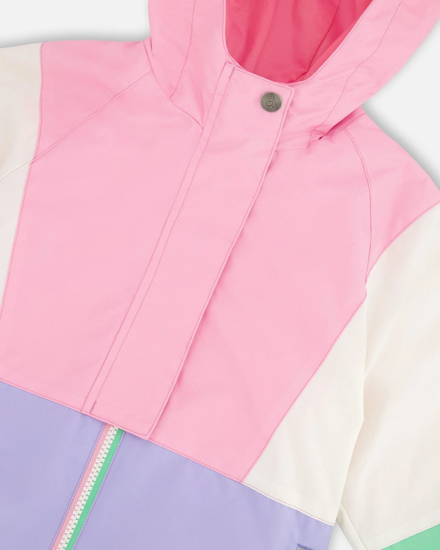 3-In-1 Two-Piece Mid-Season Outerwear Set Pink Colorblock - Image 6
