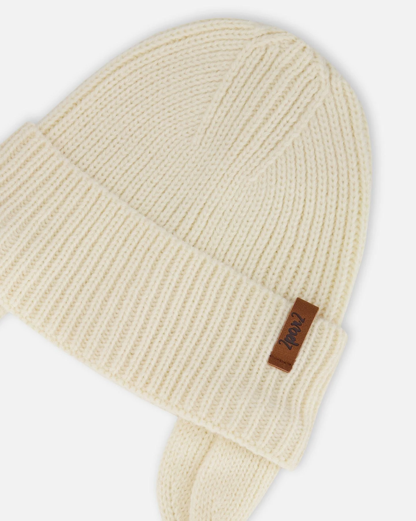 Baby Mid-Season Knit Hat Light Beige - Image 3