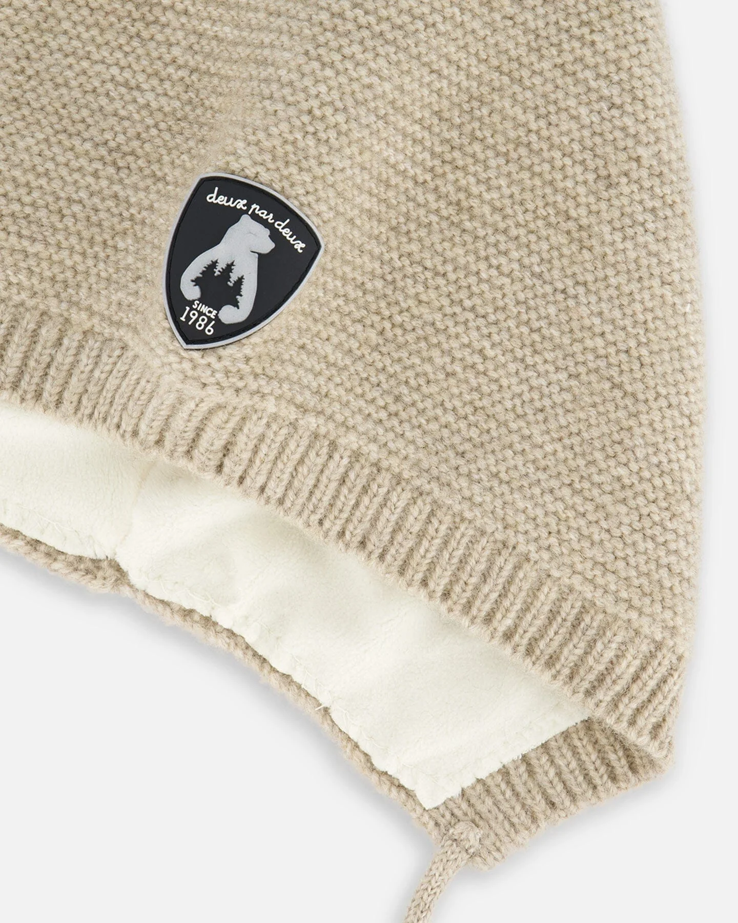 Baby Pointed Knit Hat In Beige - Image 4