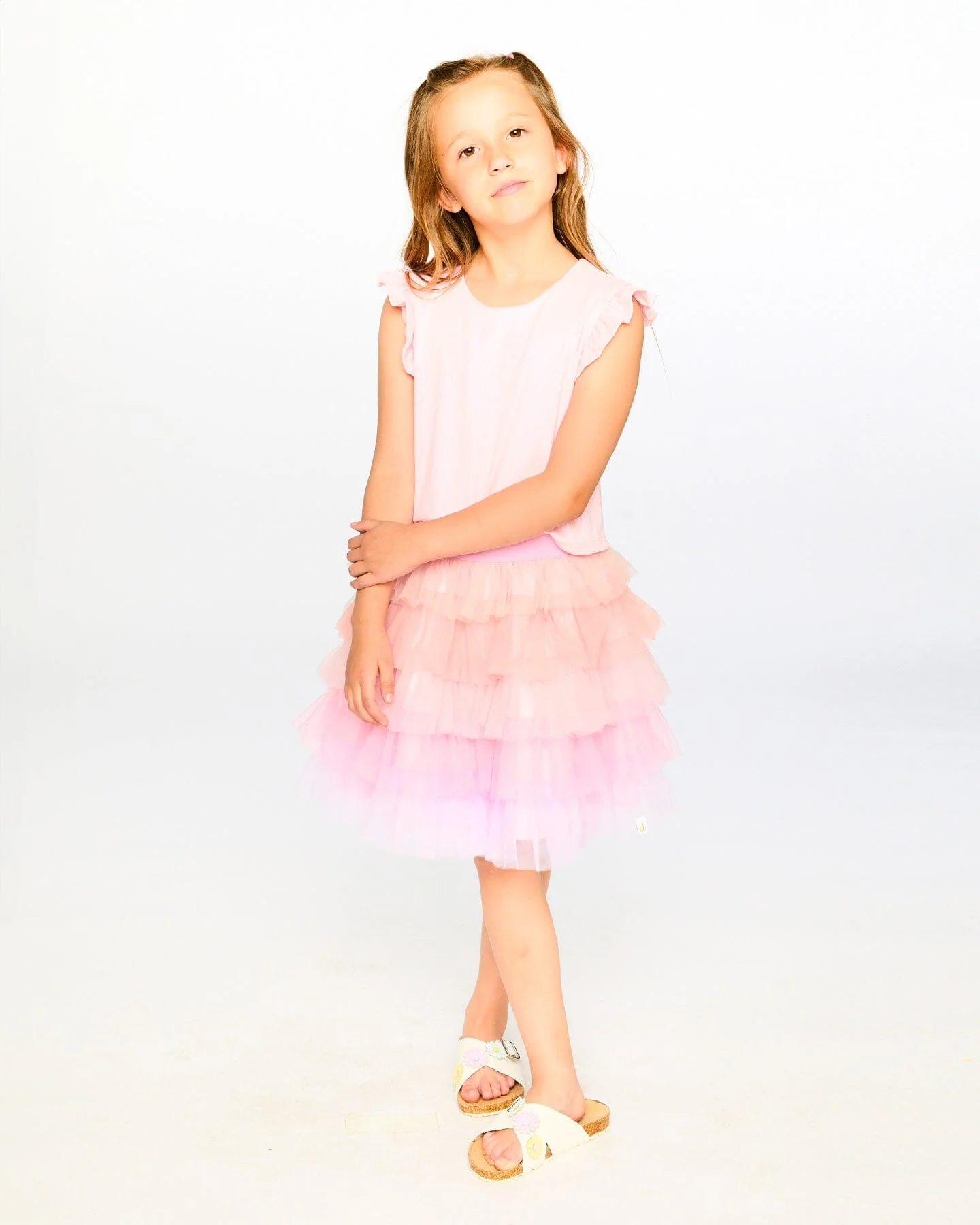 Bi-Material Dress Pale Pink - Image 2