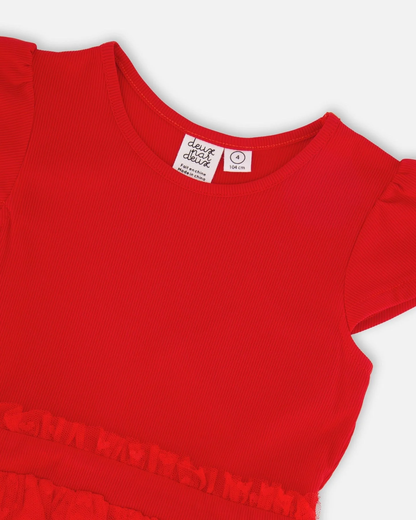 Bi-Material Dress Red - Image 4