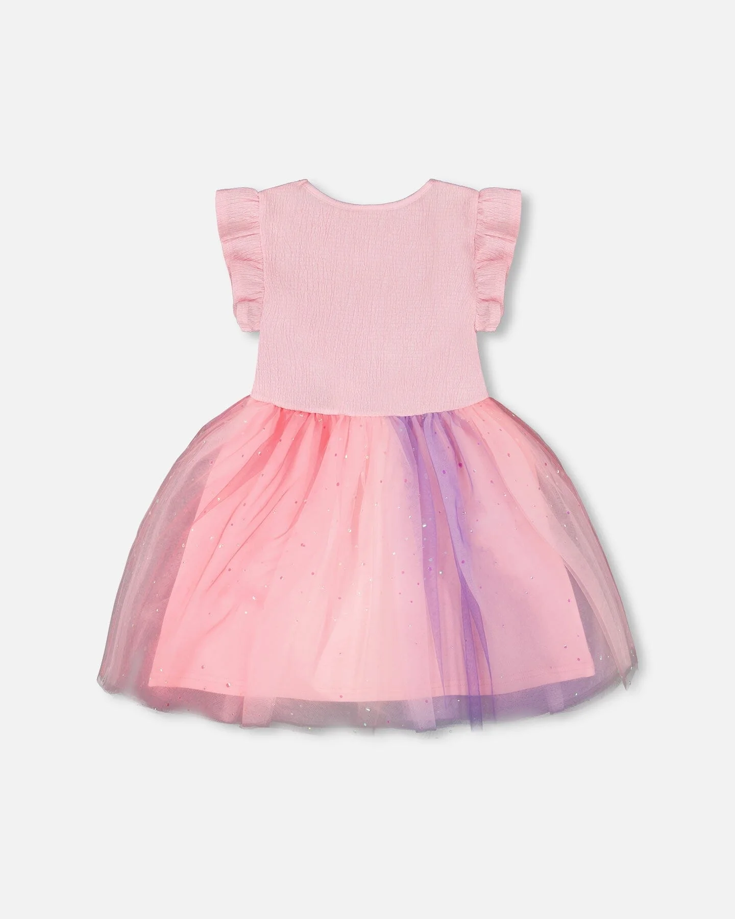 Bi-Material Mesh Dress Pale Pink - Image 3