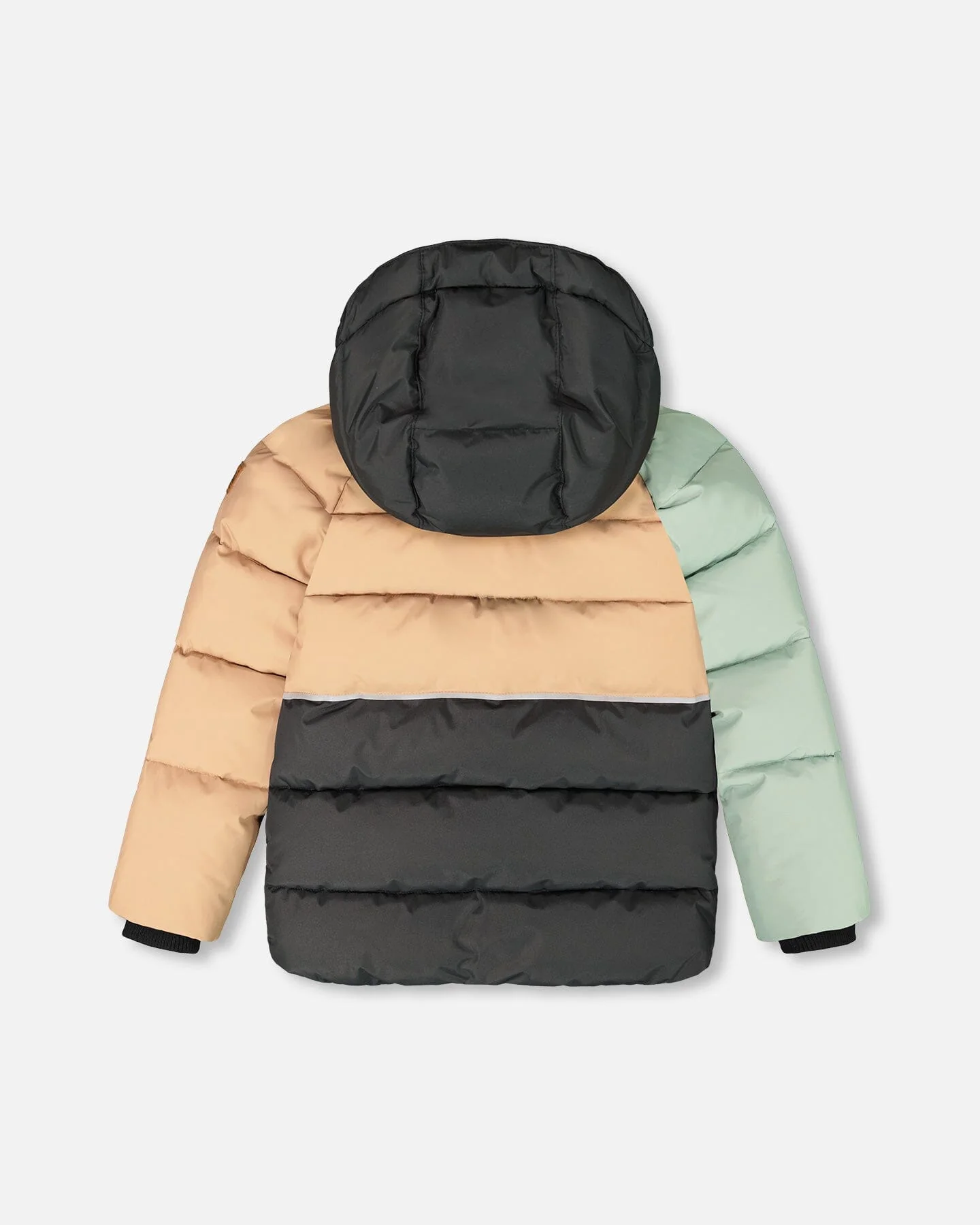 Colorblocked Puffy Winter Coat Black - Image 5