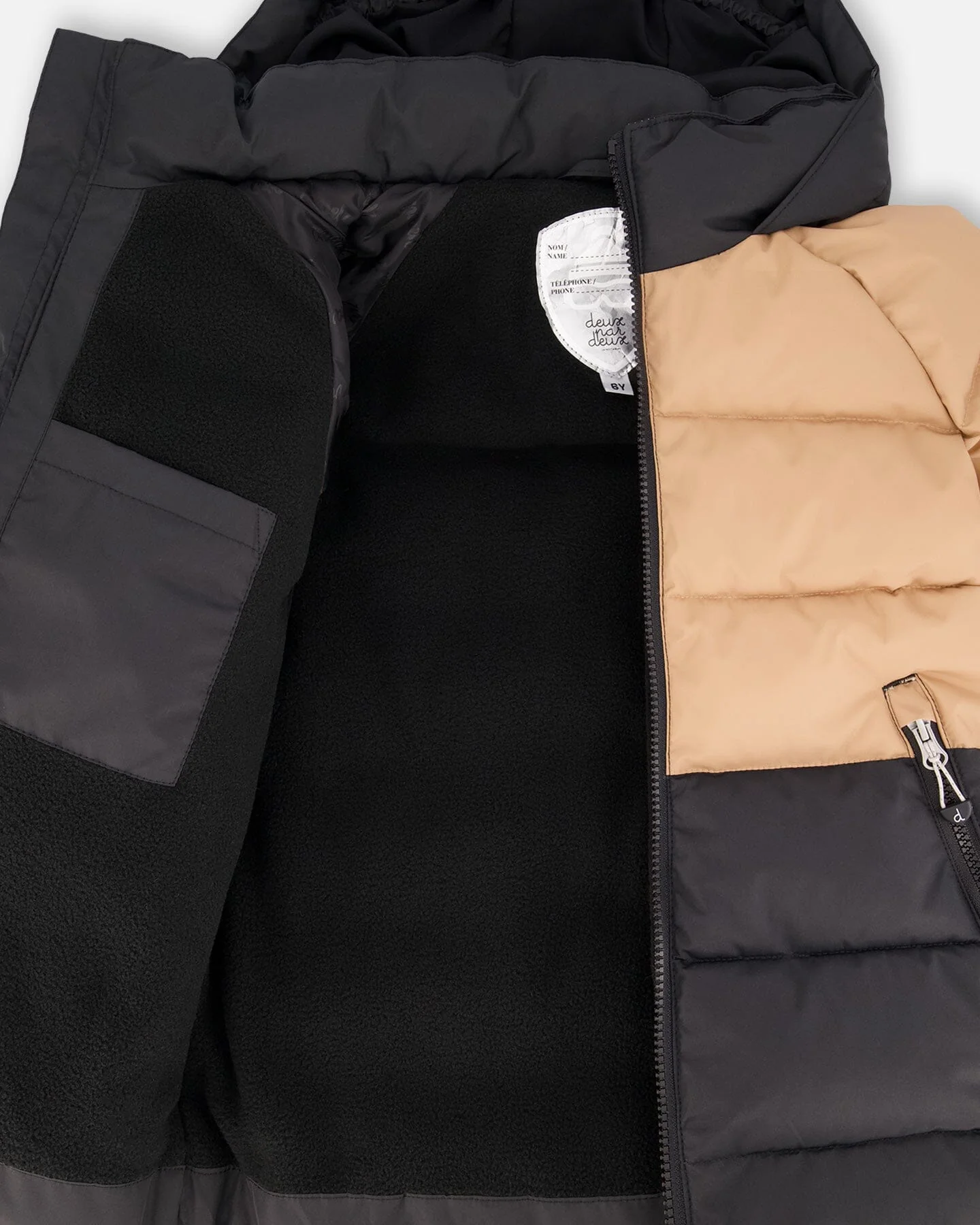 Colorblocked Puffy Winter Coat Black - Image 6