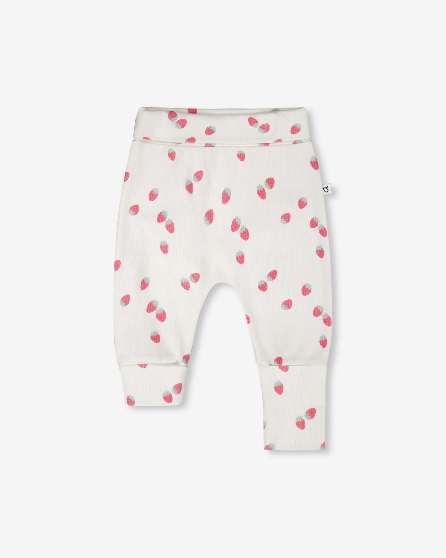 Cotton Jersey Evolutive Pants White Printed Strawberries