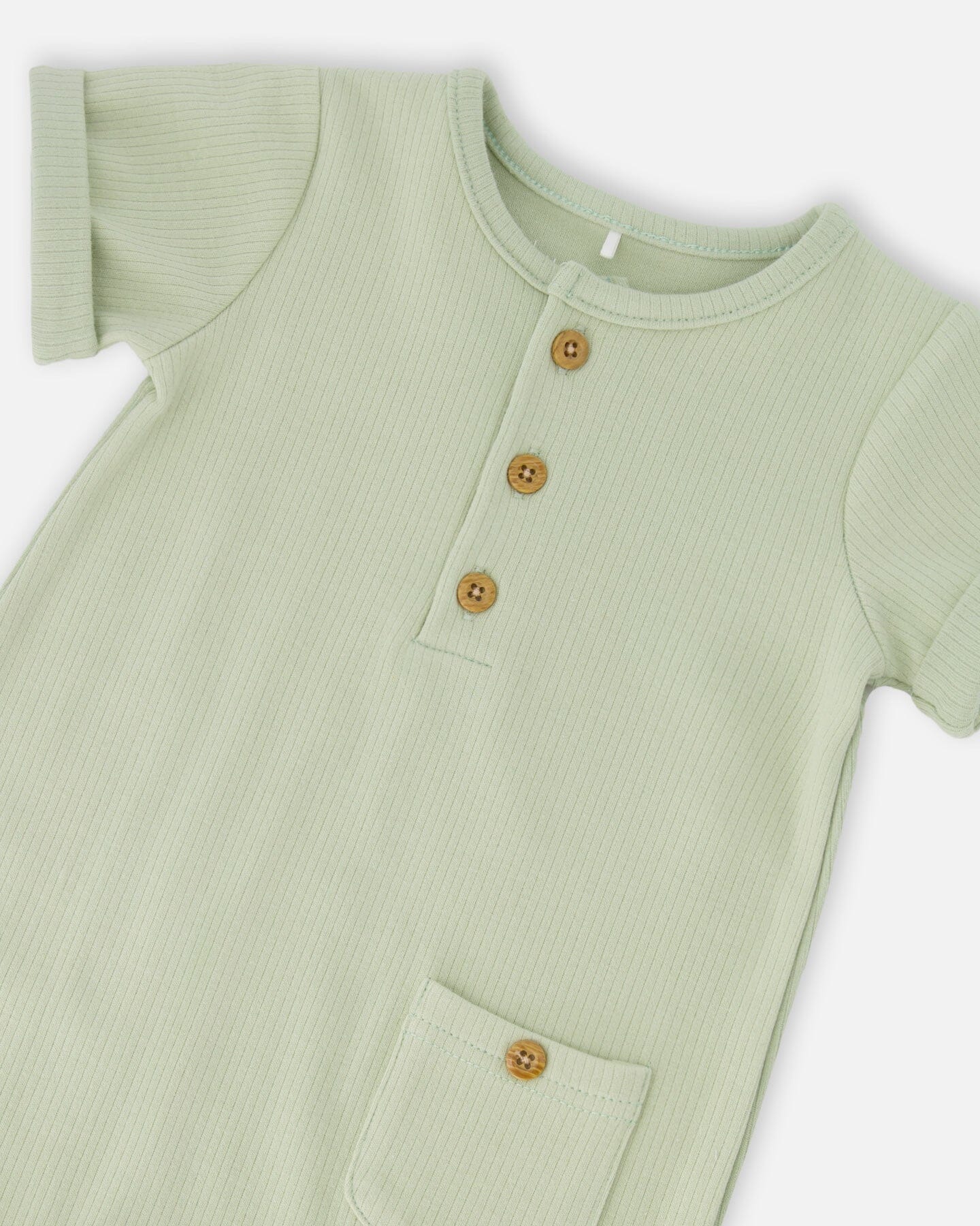 Cotton Rib Romper Sage Green - Image 4