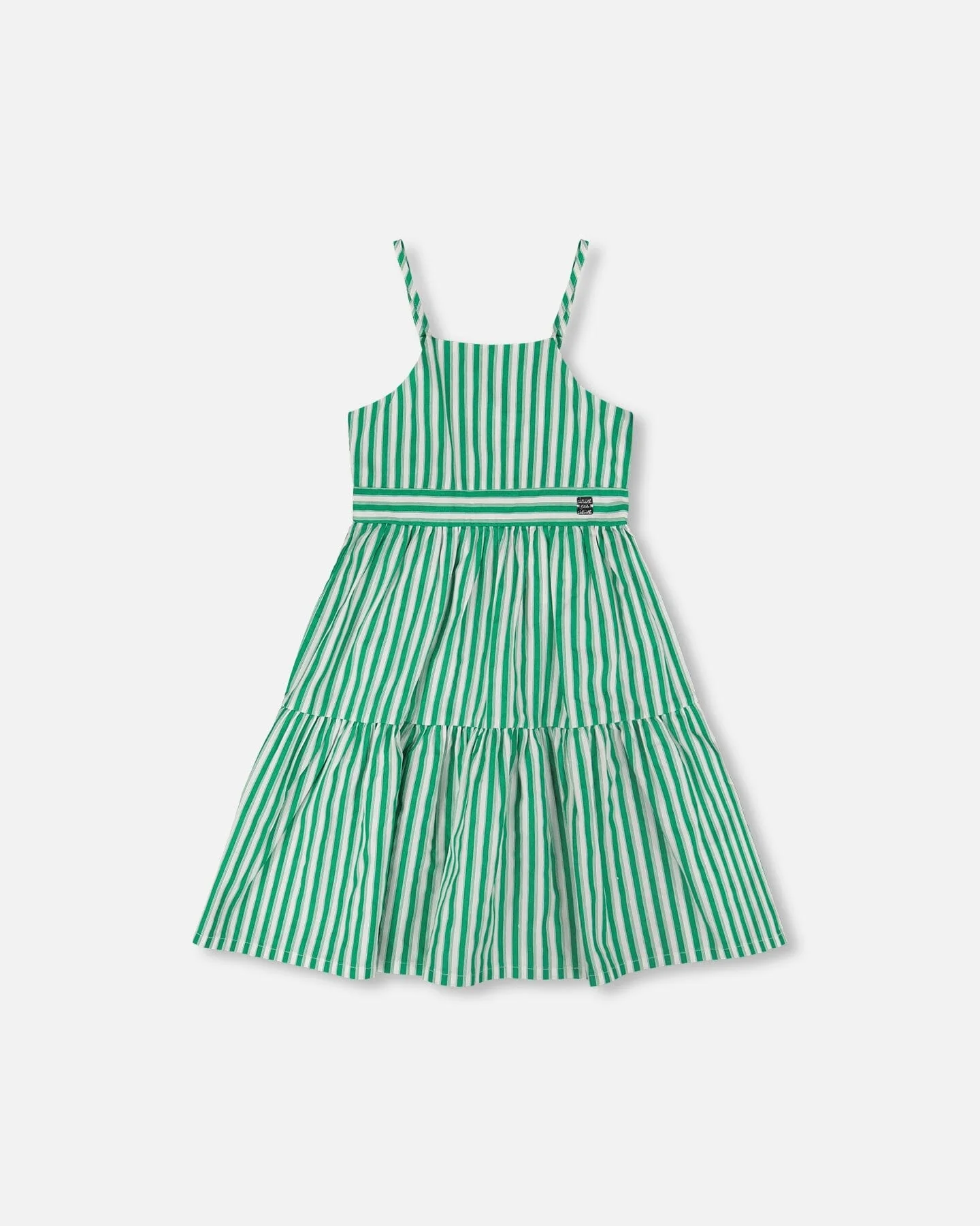 Cotton Sundress Green Stripes