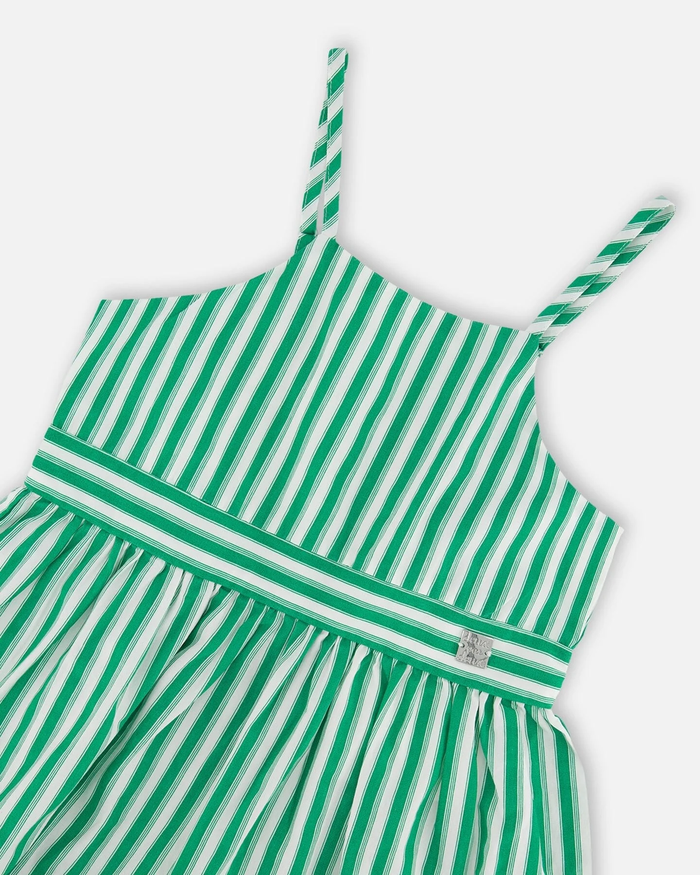 Cotton Sundress Green Stripes - Image 3