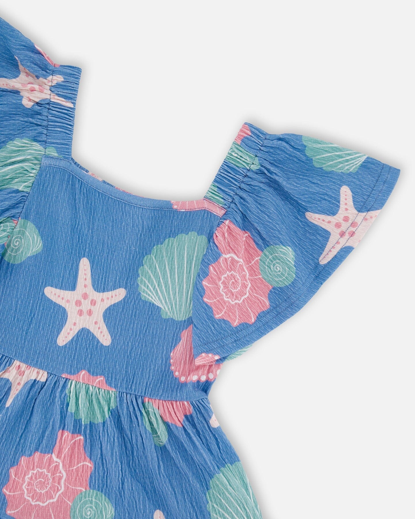Crinkle Jersey Dress Blue Shell Print - Image 6