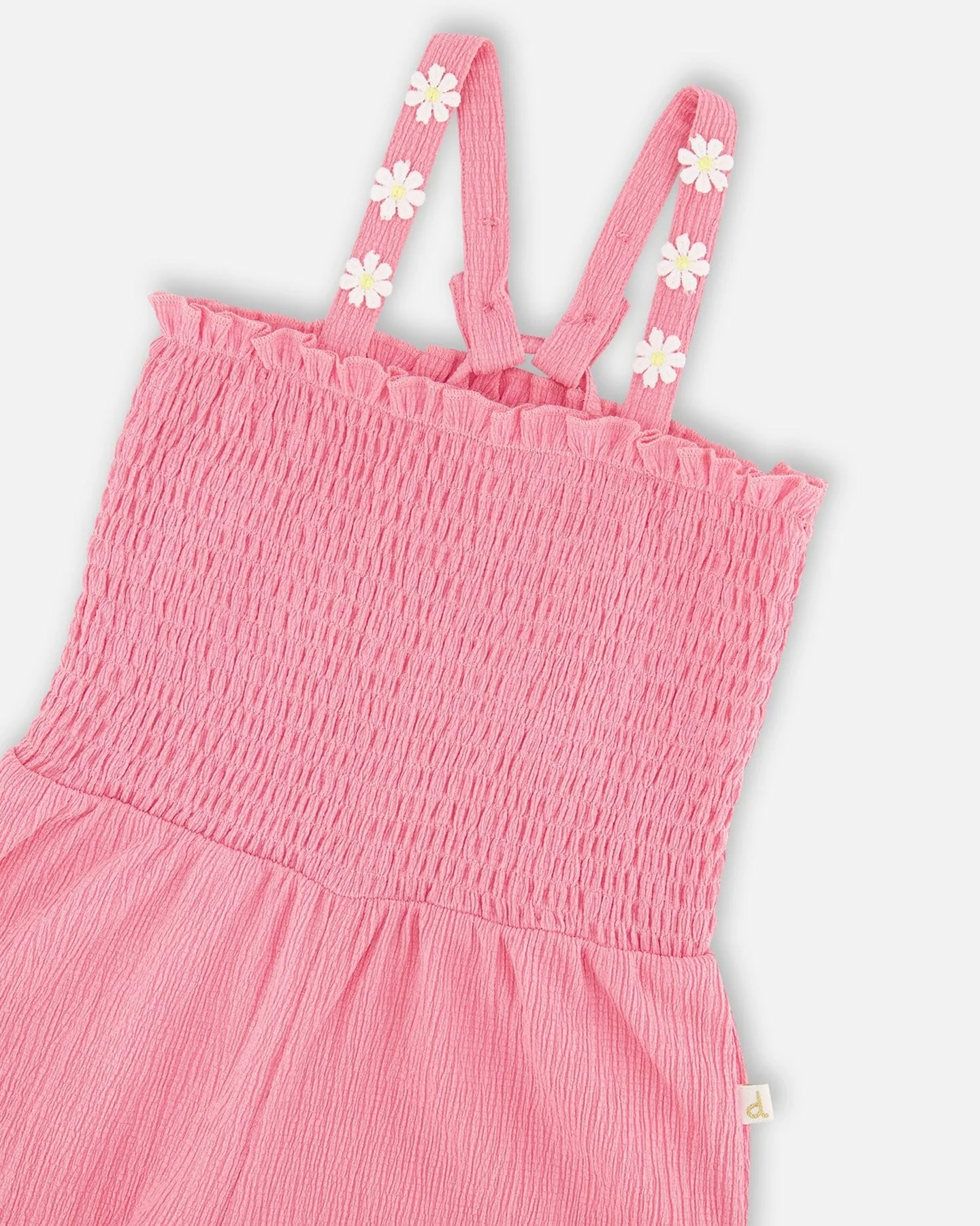 Crinkle Jersey Jumpsuit With Smocking Pink - Image 4