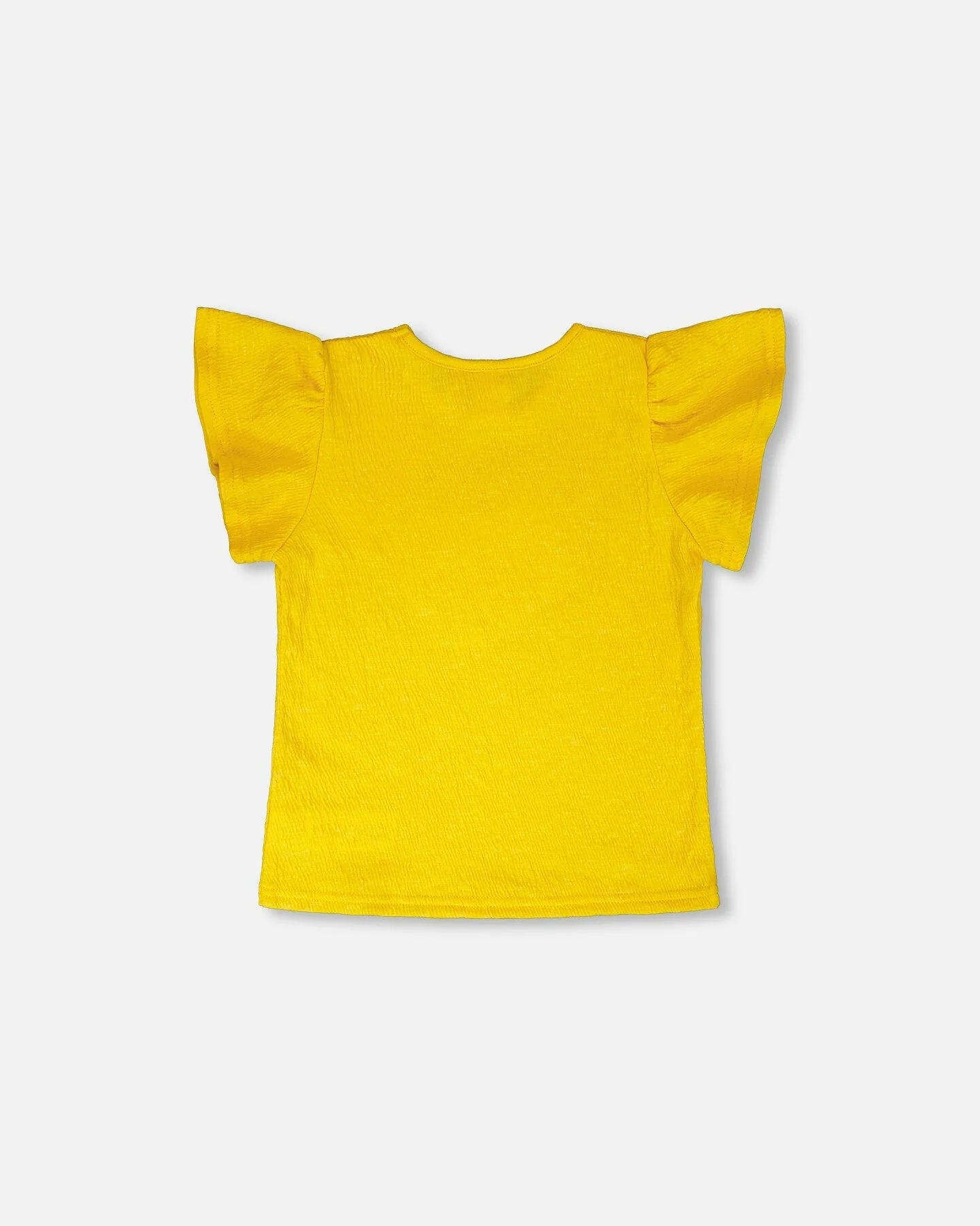 Crinkle Jersey Top Yellow - Image 3