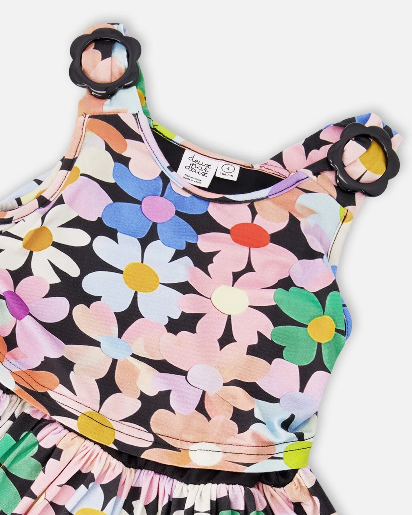 Dress Black Printed Flowers - Image 4