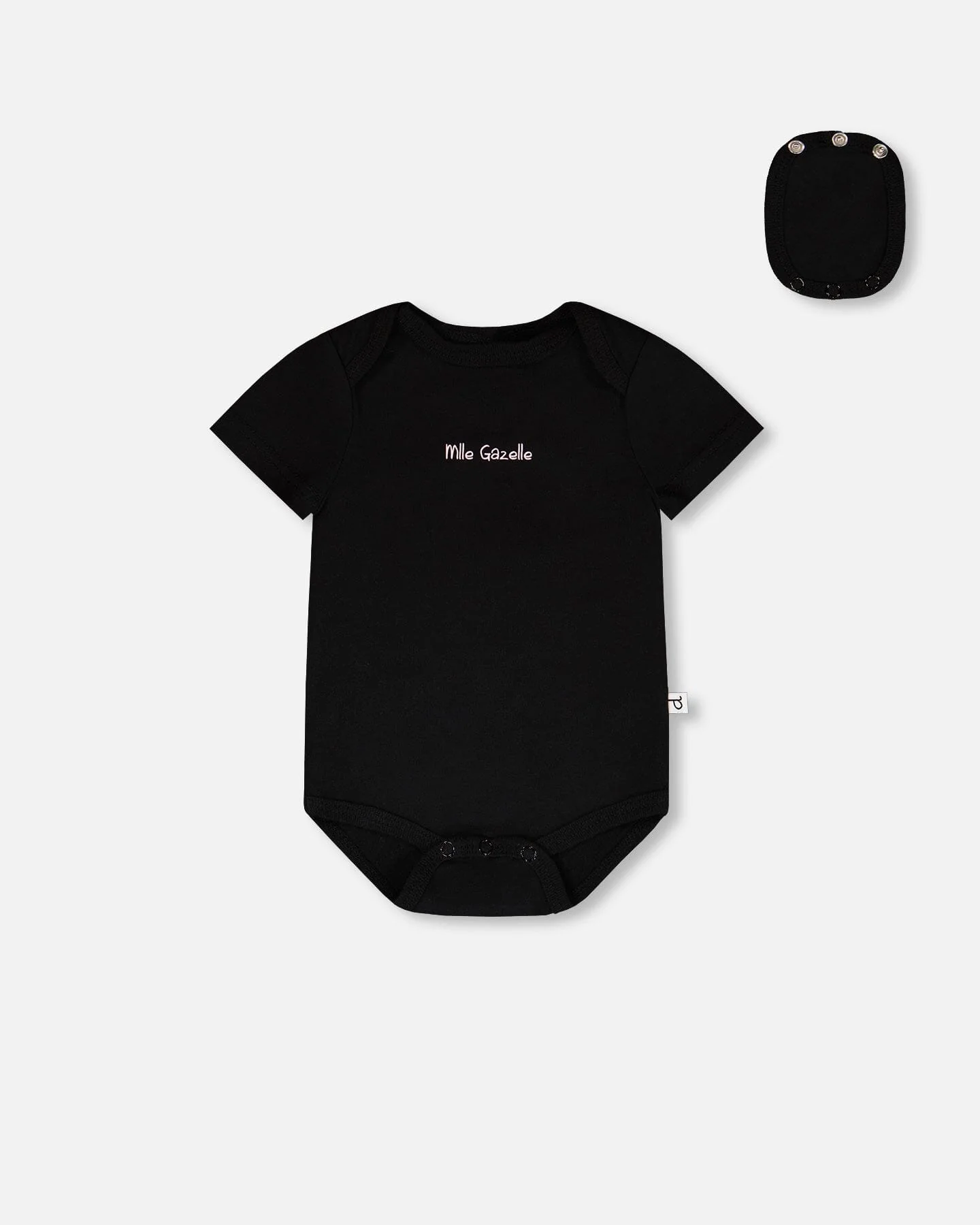 Evolutive Organic Cotton Jersey Onesie Black