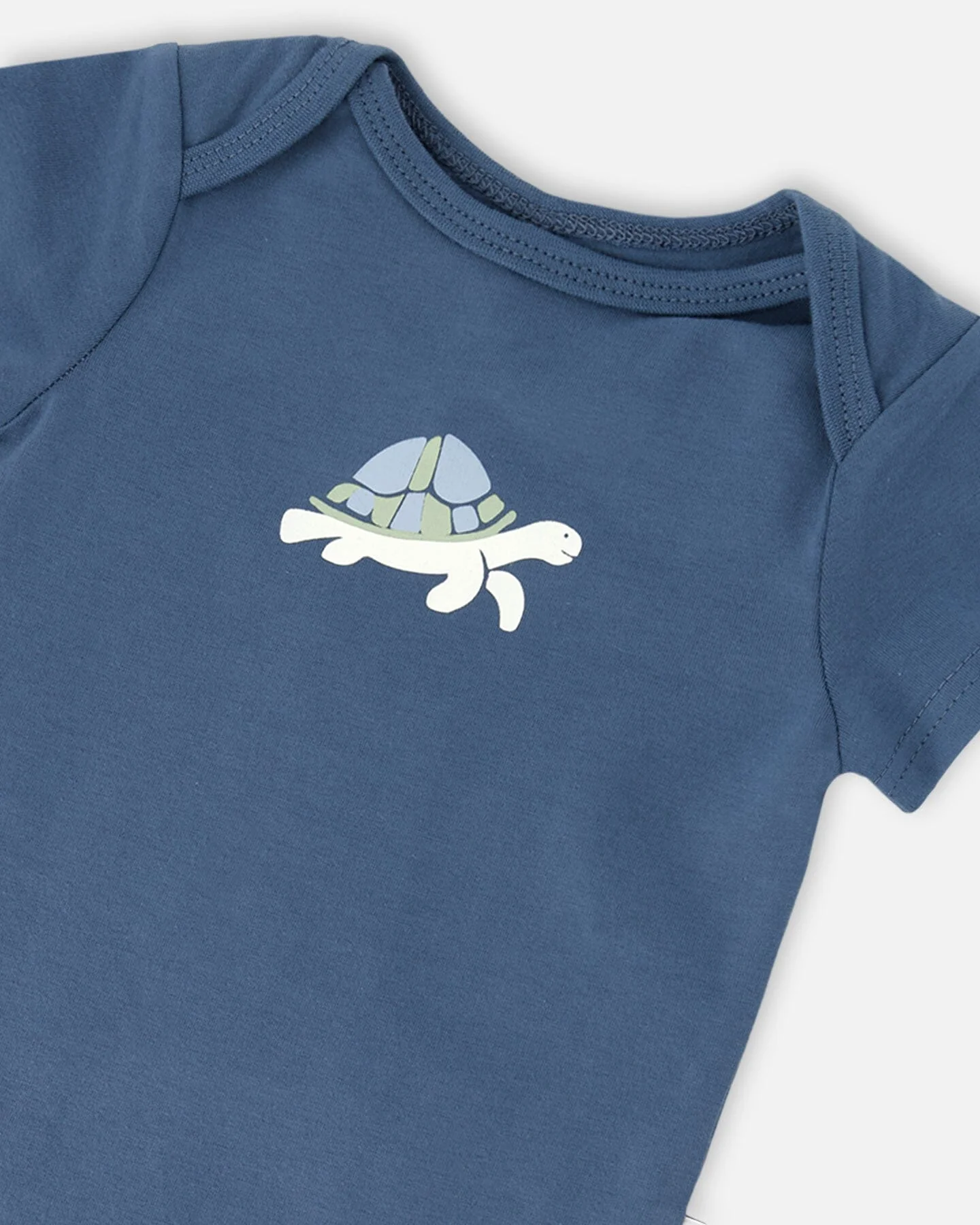 Evolutive Organic Cotton Jersey Onesie Medium Blue - Image 4