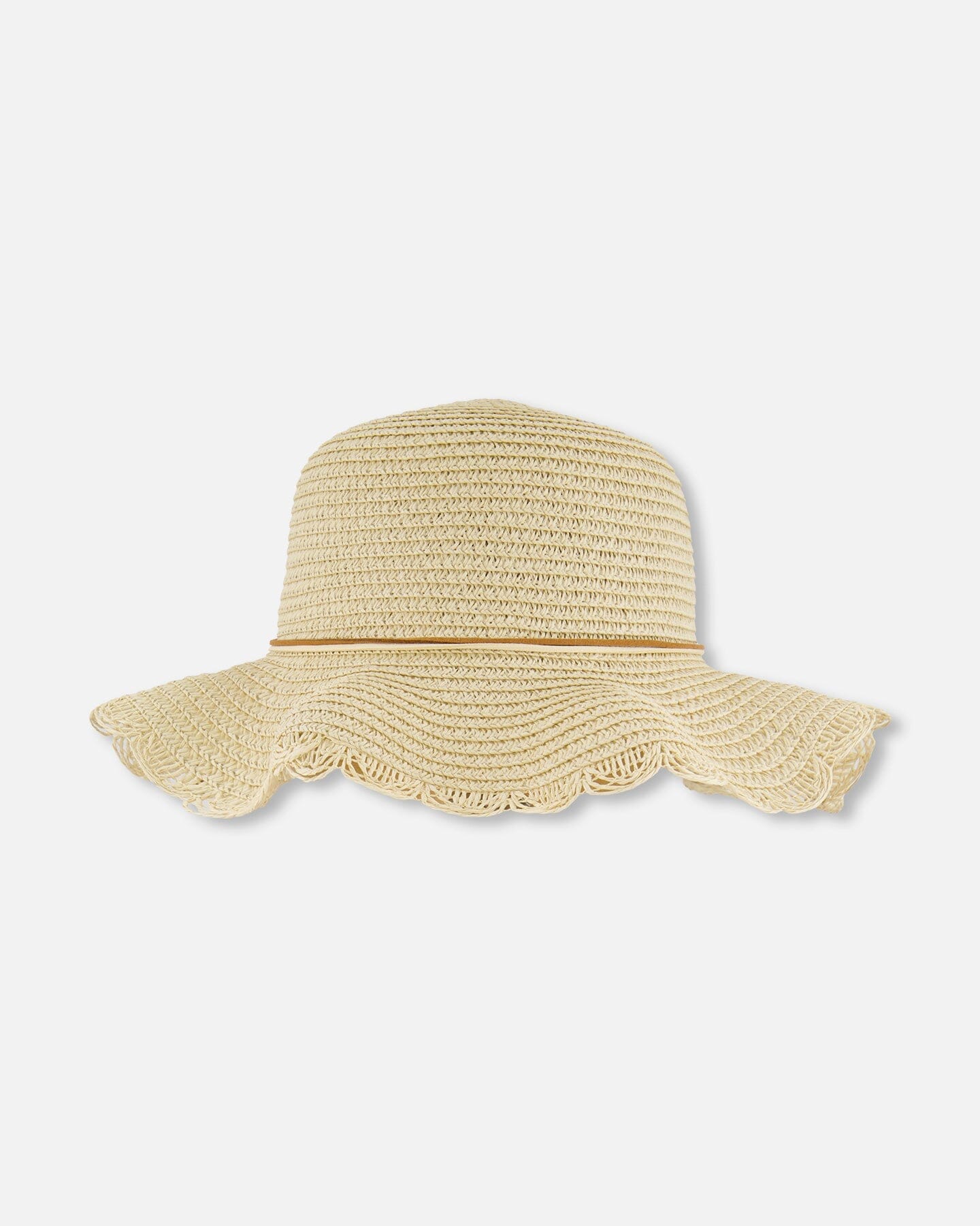 Flower Straw Hat Beige - Image 4