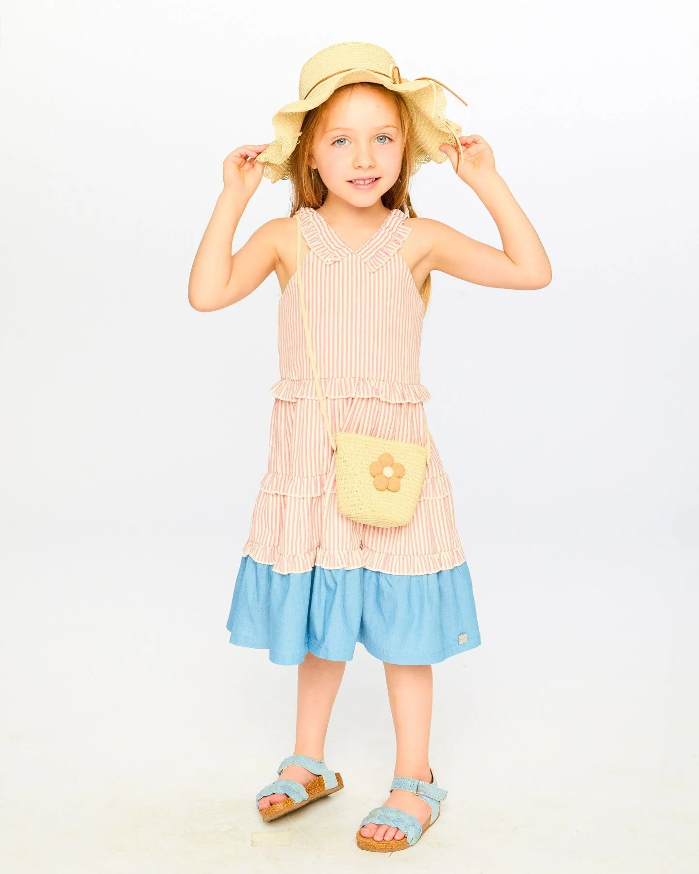 Flower Straw Purse Beige - Image 3