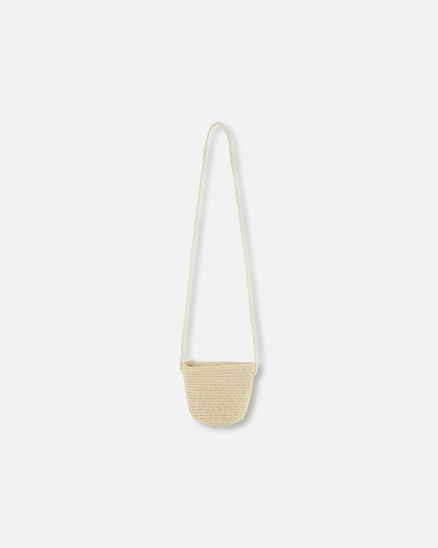 Flower Straw Purse Beige - Image 4