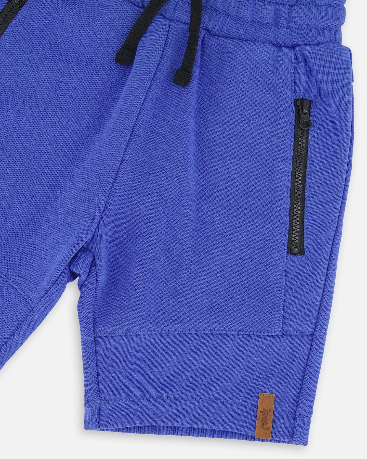 French Terry Shorts With Cross Seams Royal Blue - Image 5