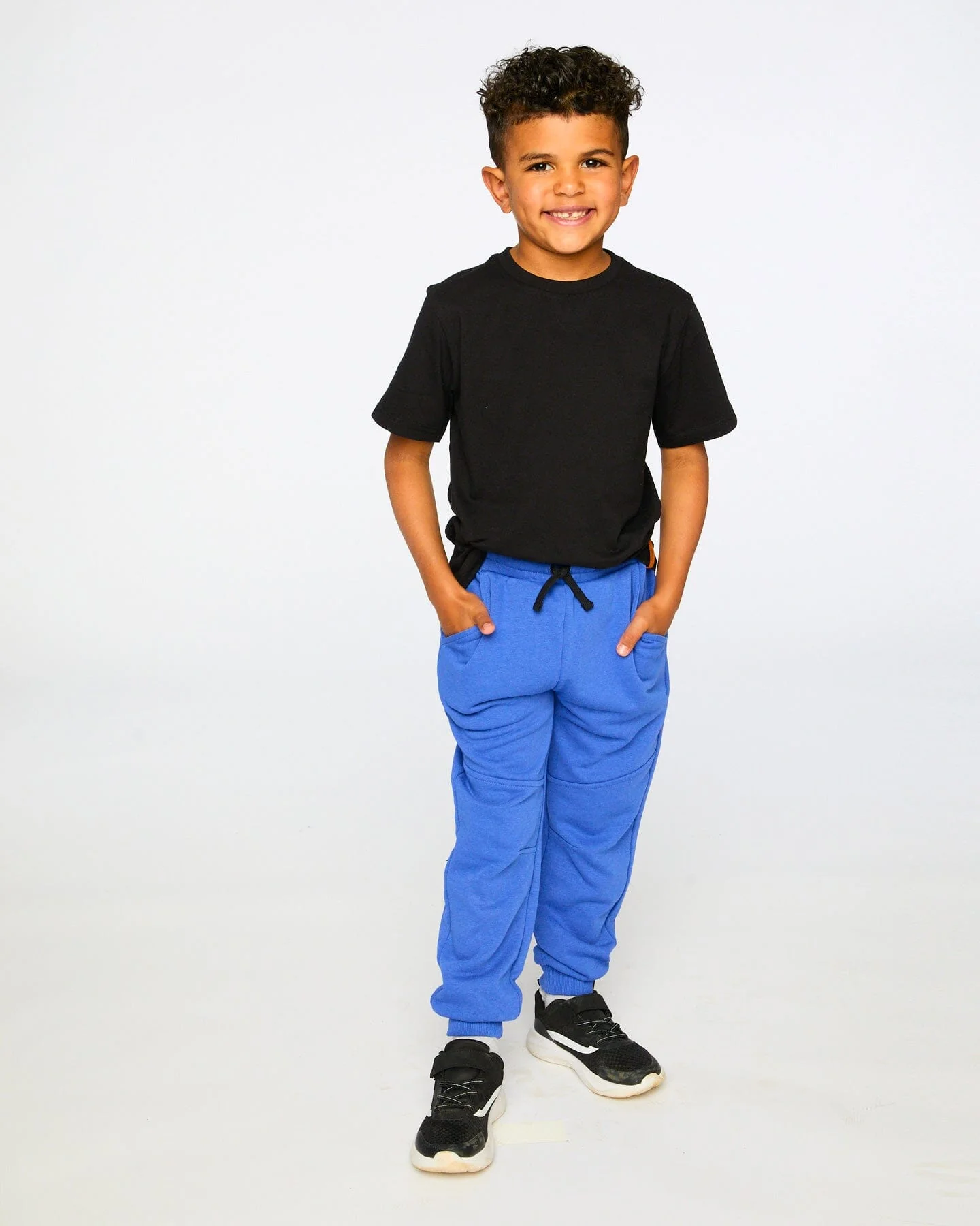 French Terry Sweatpants With Cross Seams Royal Blue - Image 2