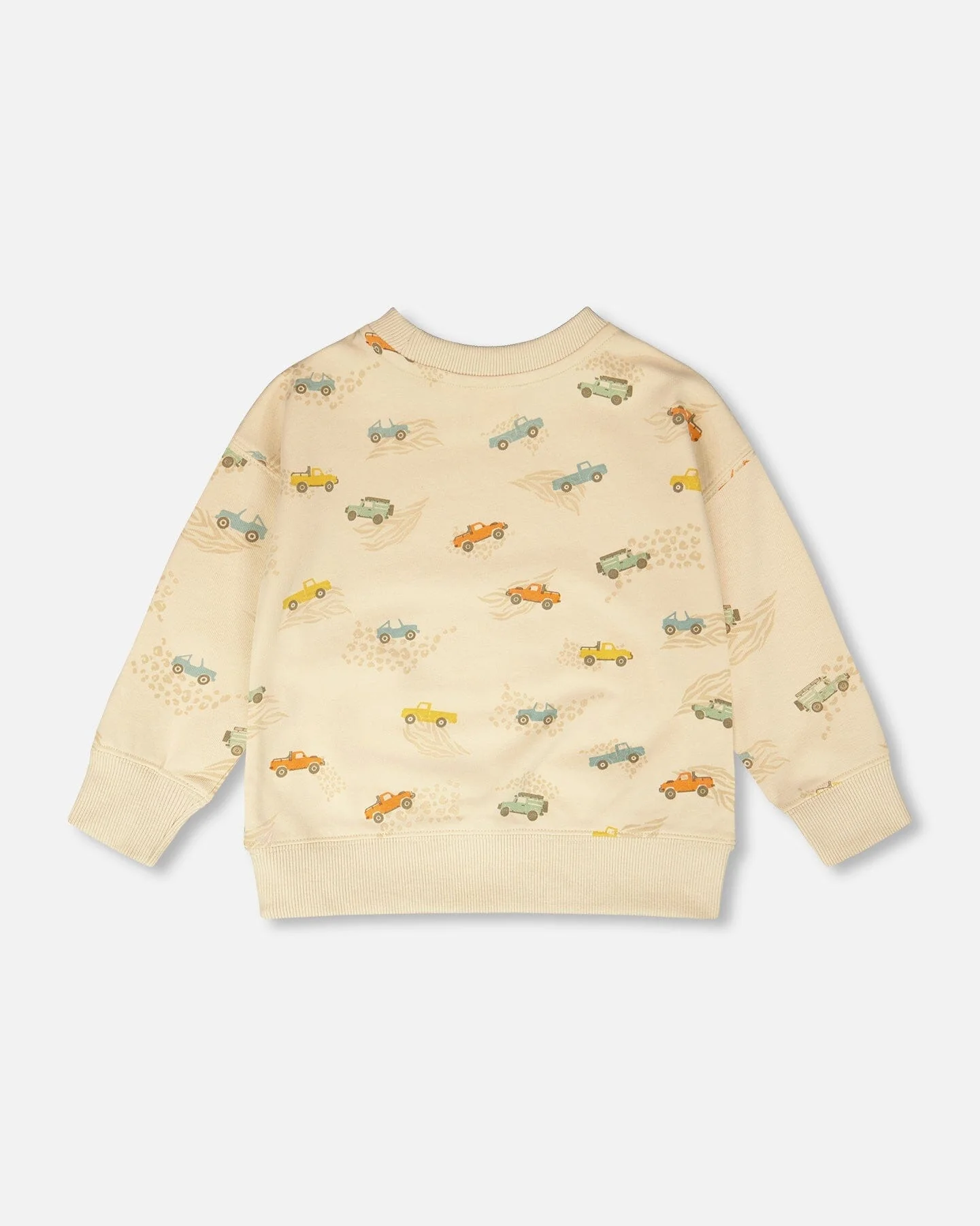 French Terry Sweatshirt Beige Jeep Print - Image 4