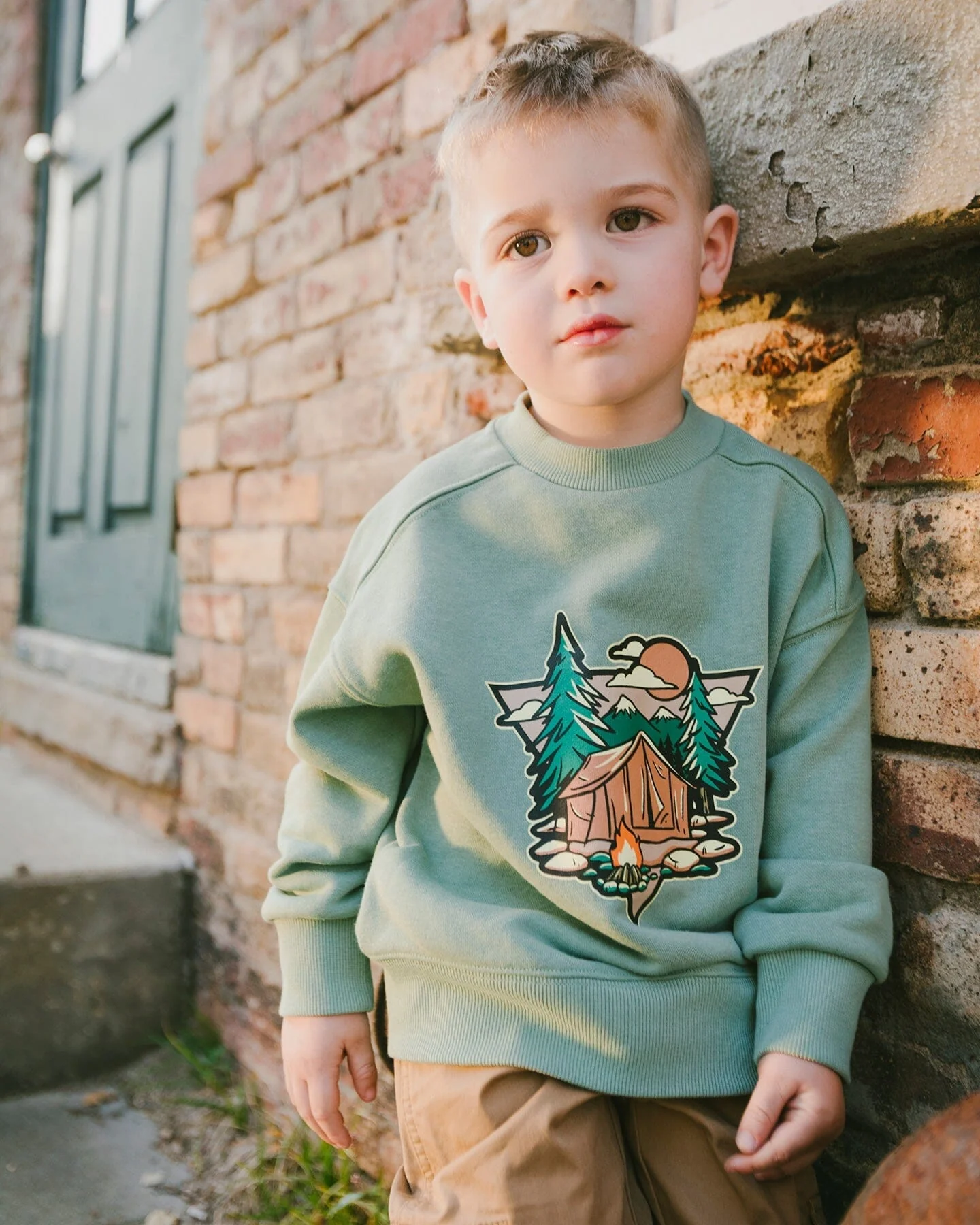 French Terry Sweatshirt Pale Green - Image 2