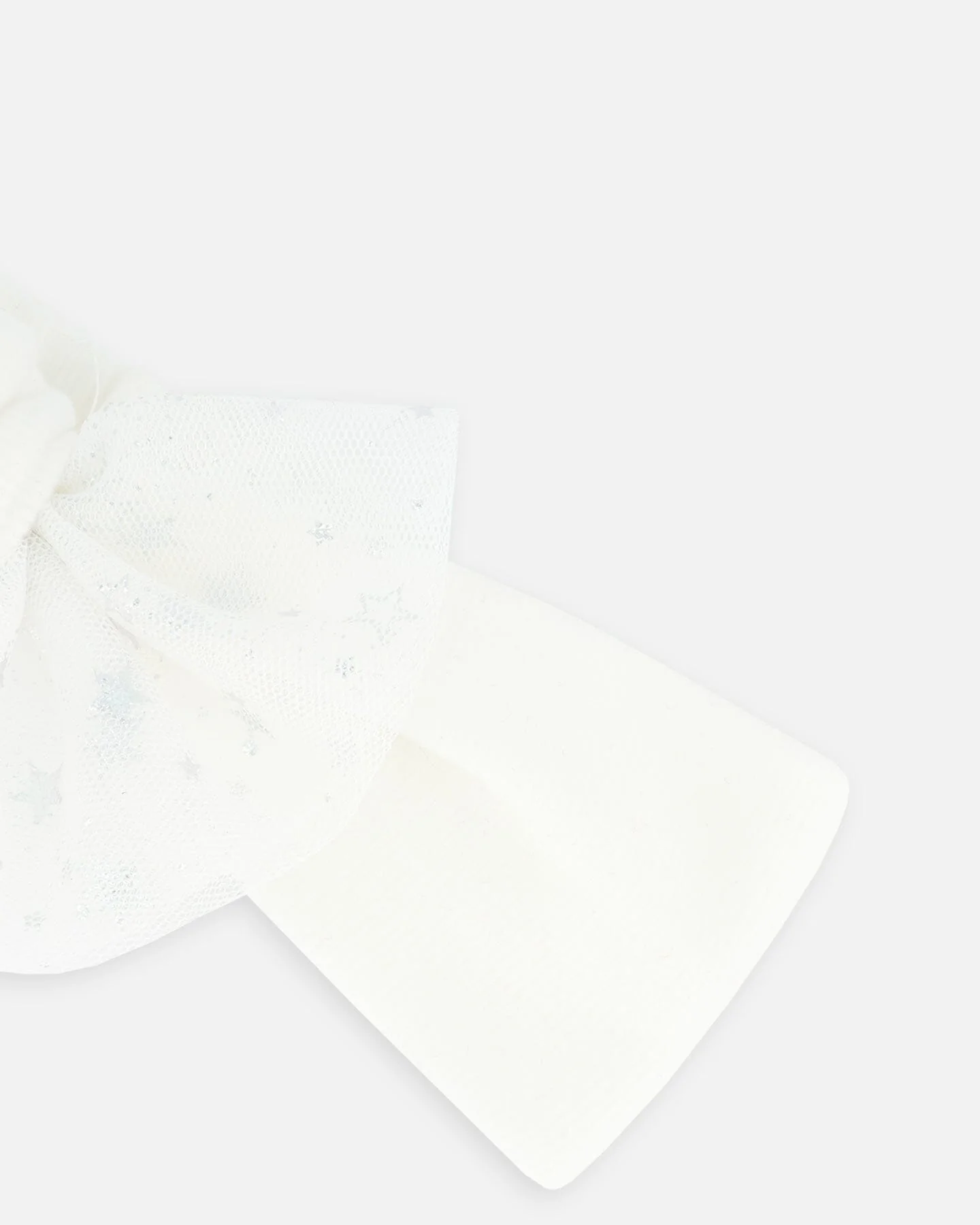 Headband With Glittering Tulle Bow Off White - Image 5