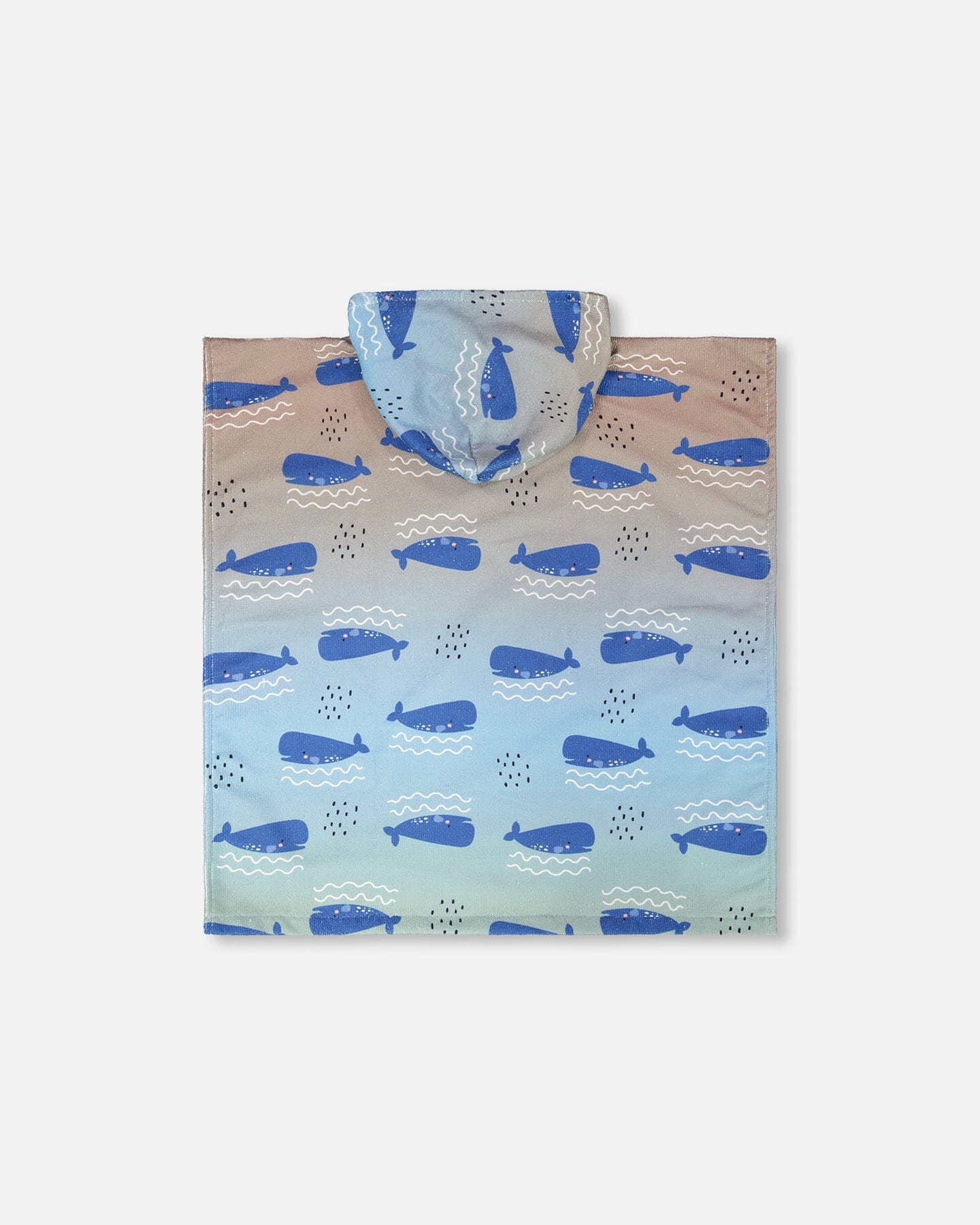 Hooded Beach Towel Blue Whale Print - Image 3