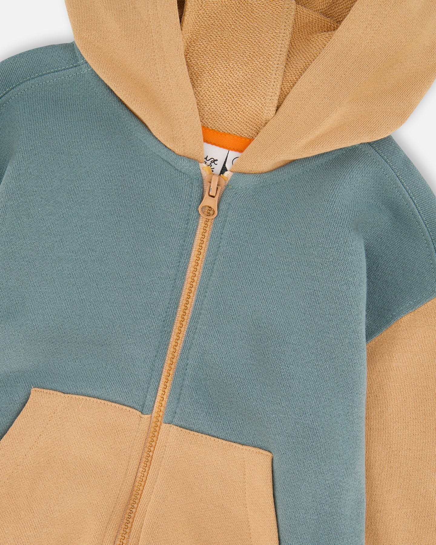 Hooded French Terry Cardigan Mint Green - Image 4