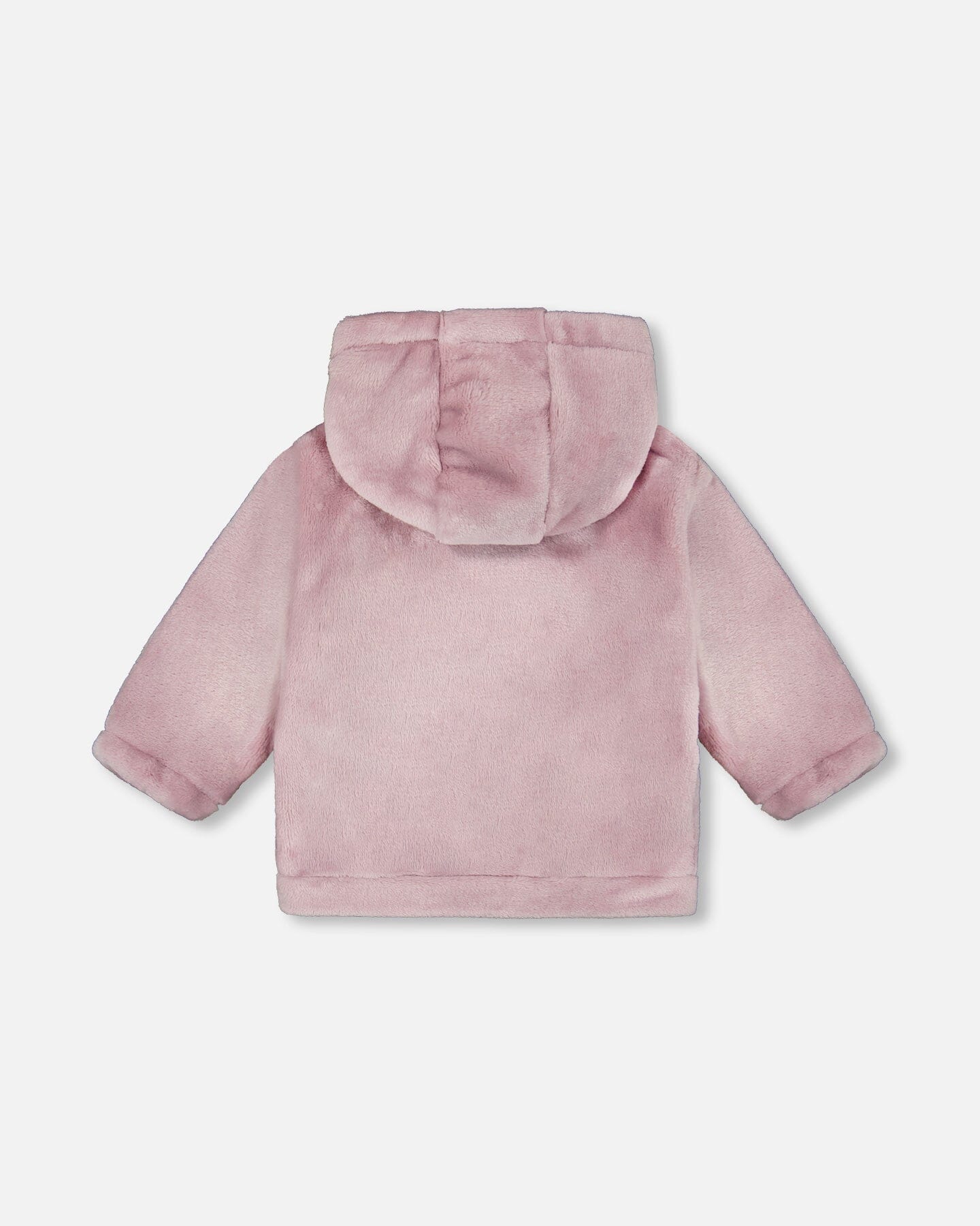 Hooded Zip Plush Jacket Neutral Purple - Image 3