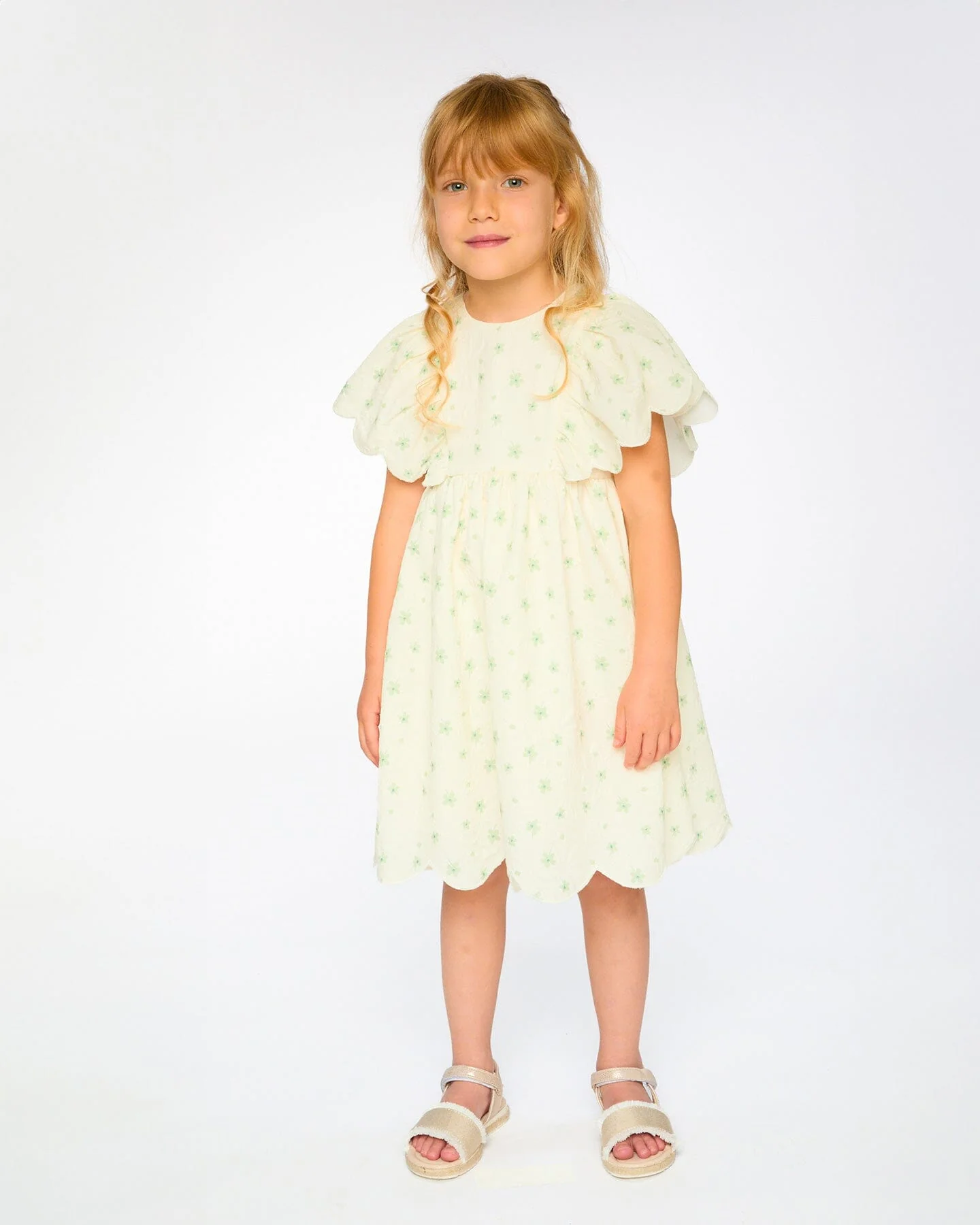 Jacquard Dress White Printed Flowers - Image 2