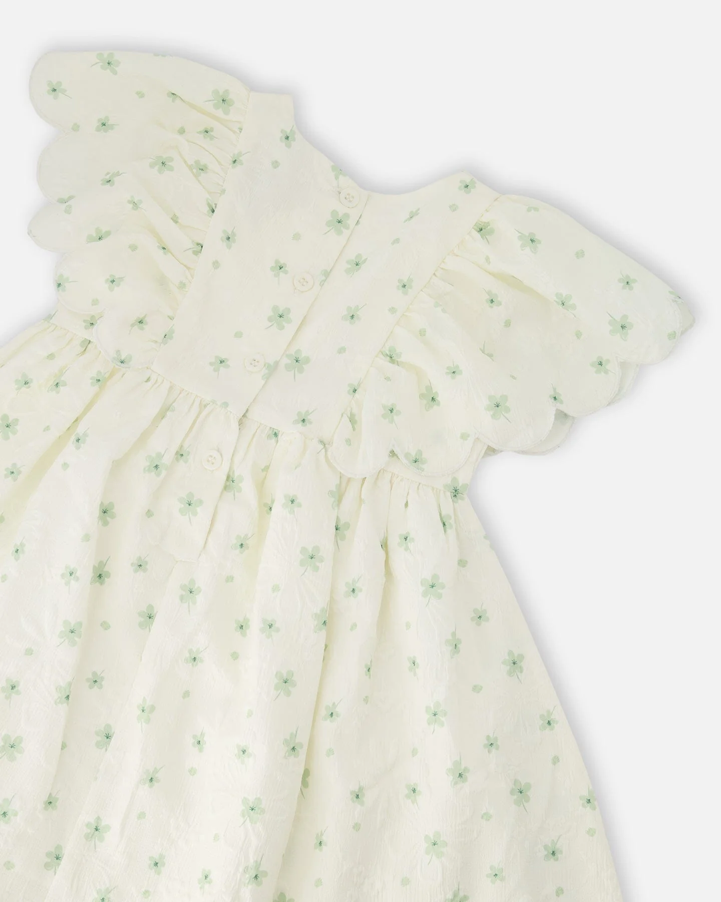 Jacquard Dress White Printed Flowers - Image 4