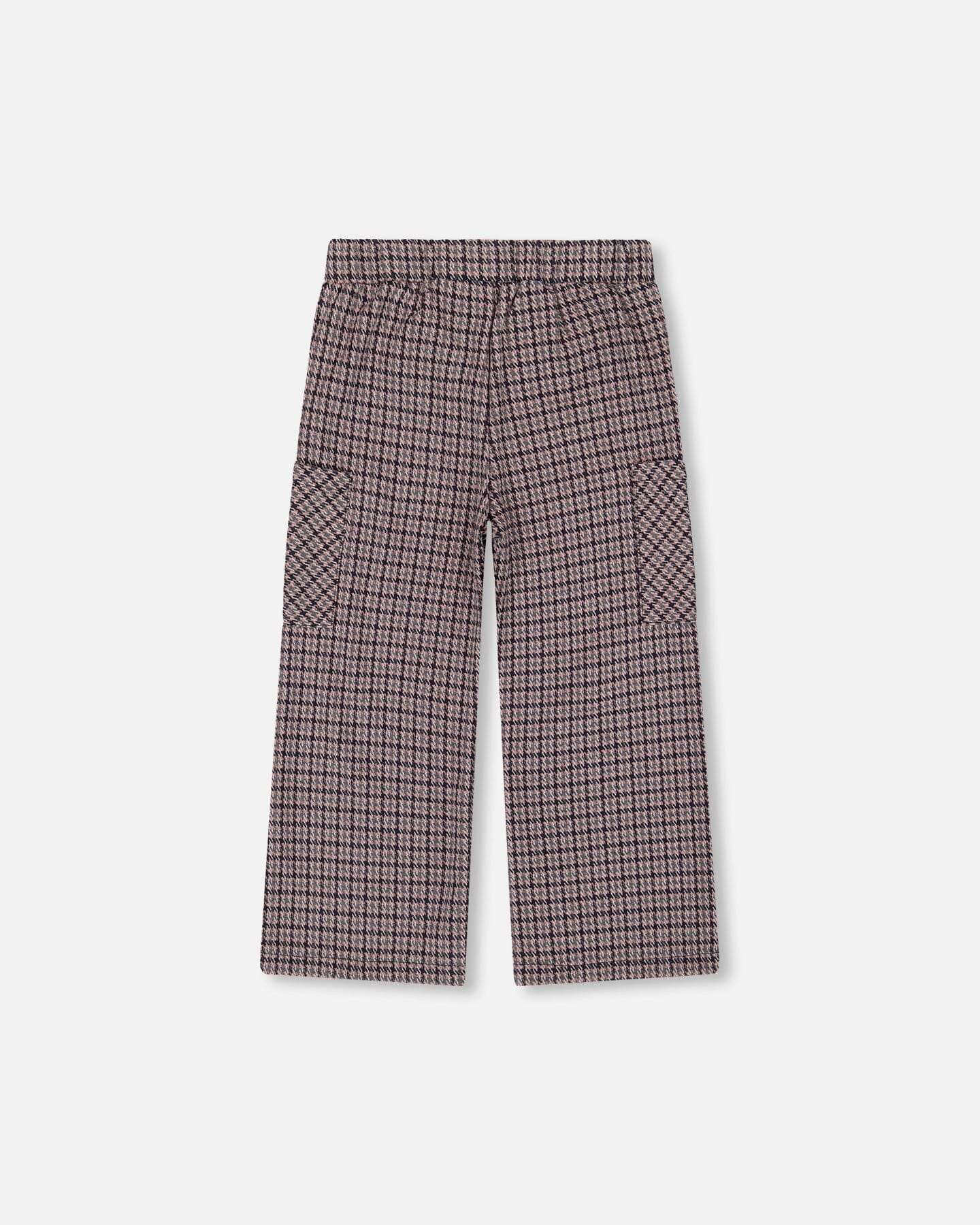 Jacquard Knit Flare Pants With Houndstooth Pattern - Image 3