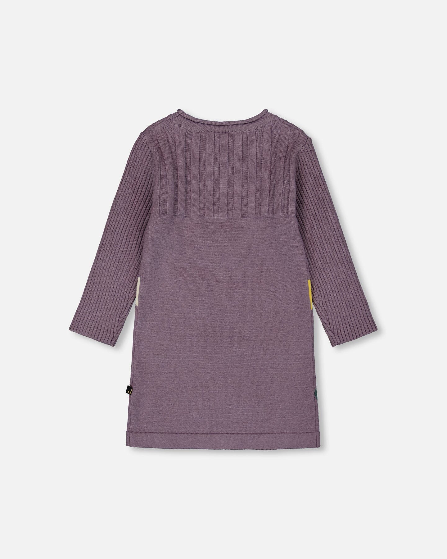 Jacquard Sweater Dress With Polka Dot Pattern Purple Gray - Image 3