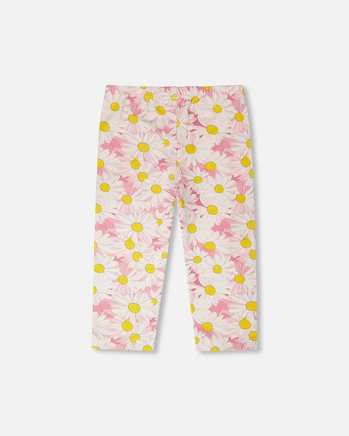Jersey Capri Pink Printed Daisies - Image 3