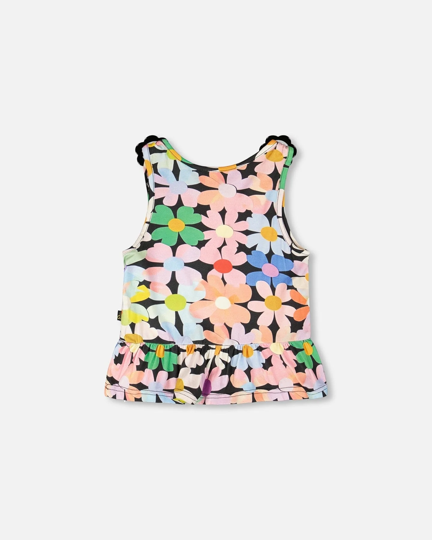 Jersey Tank Top Black Printed Flowers - Image 3