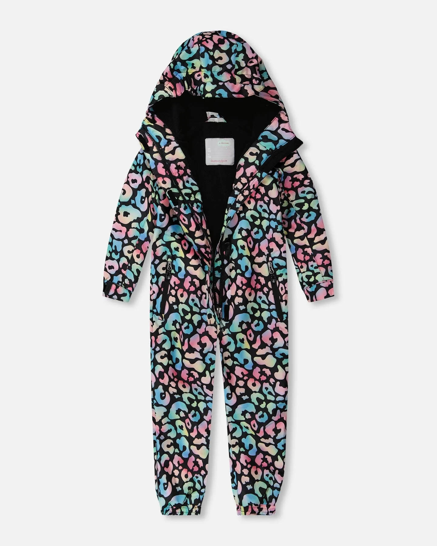 Kids Mid-Season One-Piece Outerwear Black Animal Print - Image 4