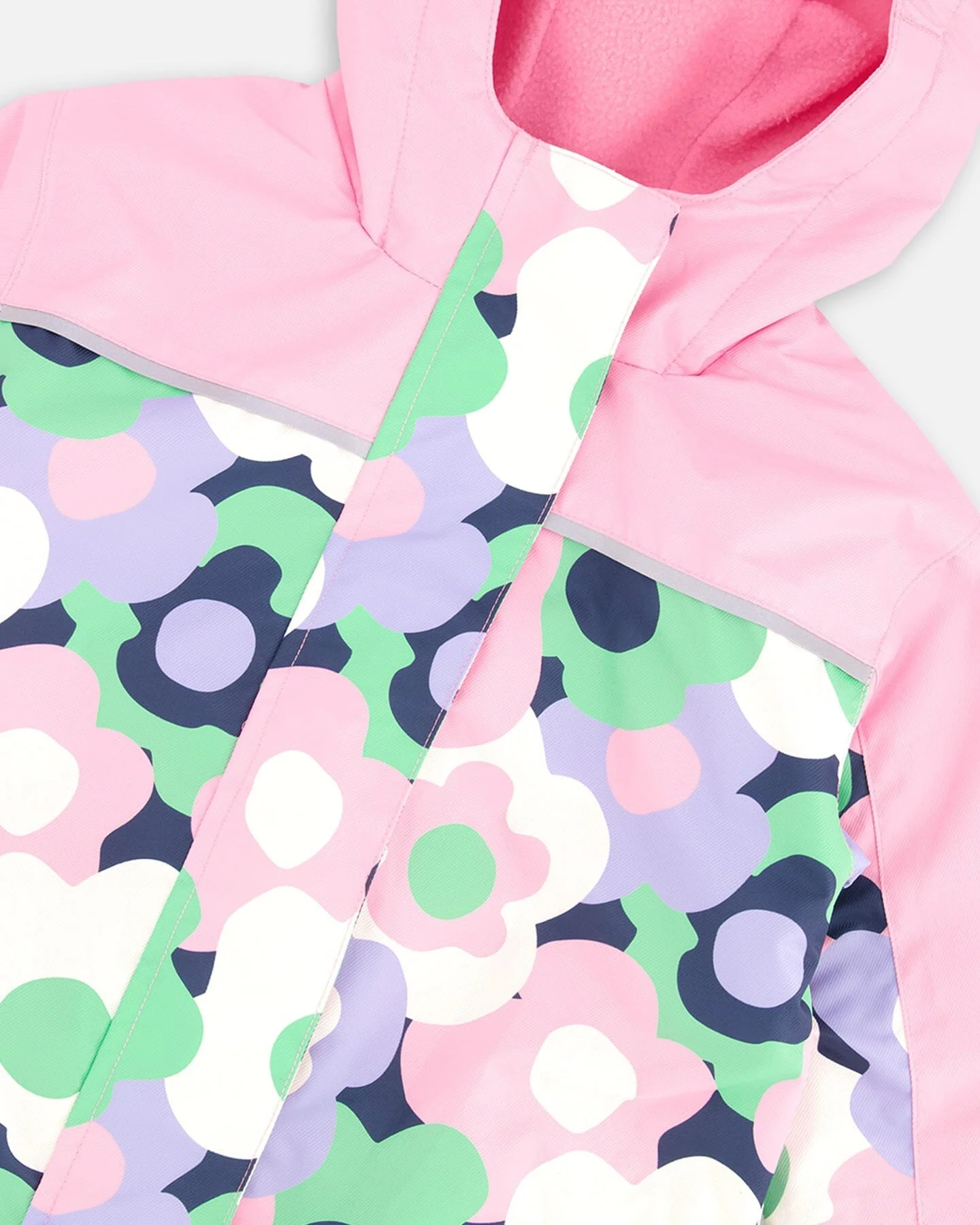 Kids Mid-Season One-Piece Outerwear Black Printed Flowers - Image 5