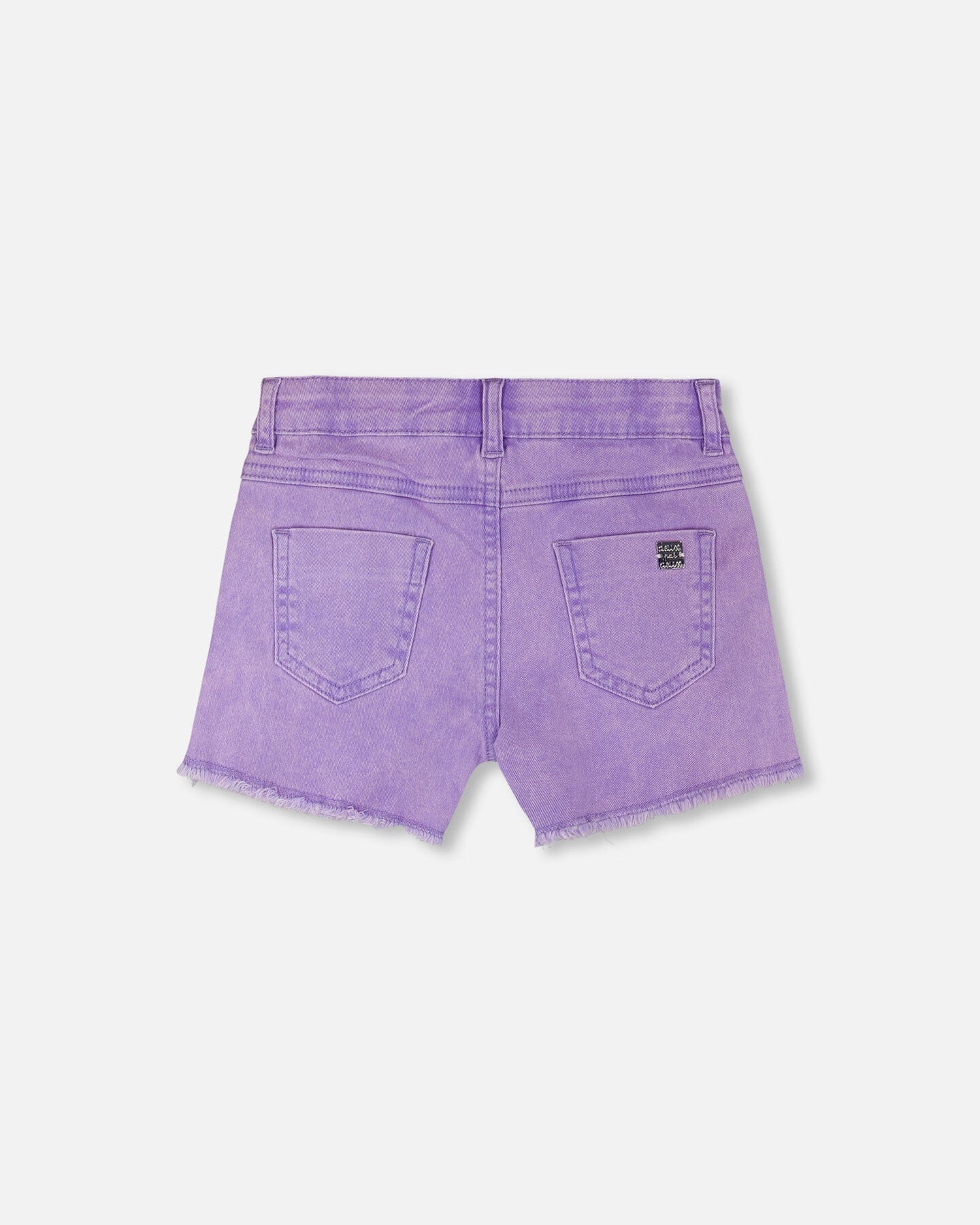 Mauve Denim Shorts With Embroidery - Image 4