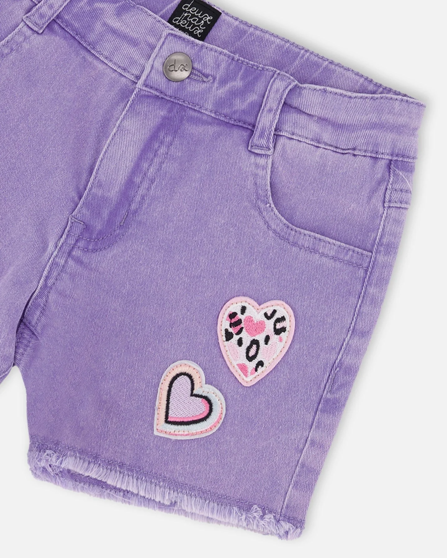Mauve Denim Shorts With Embroidery - Image 5