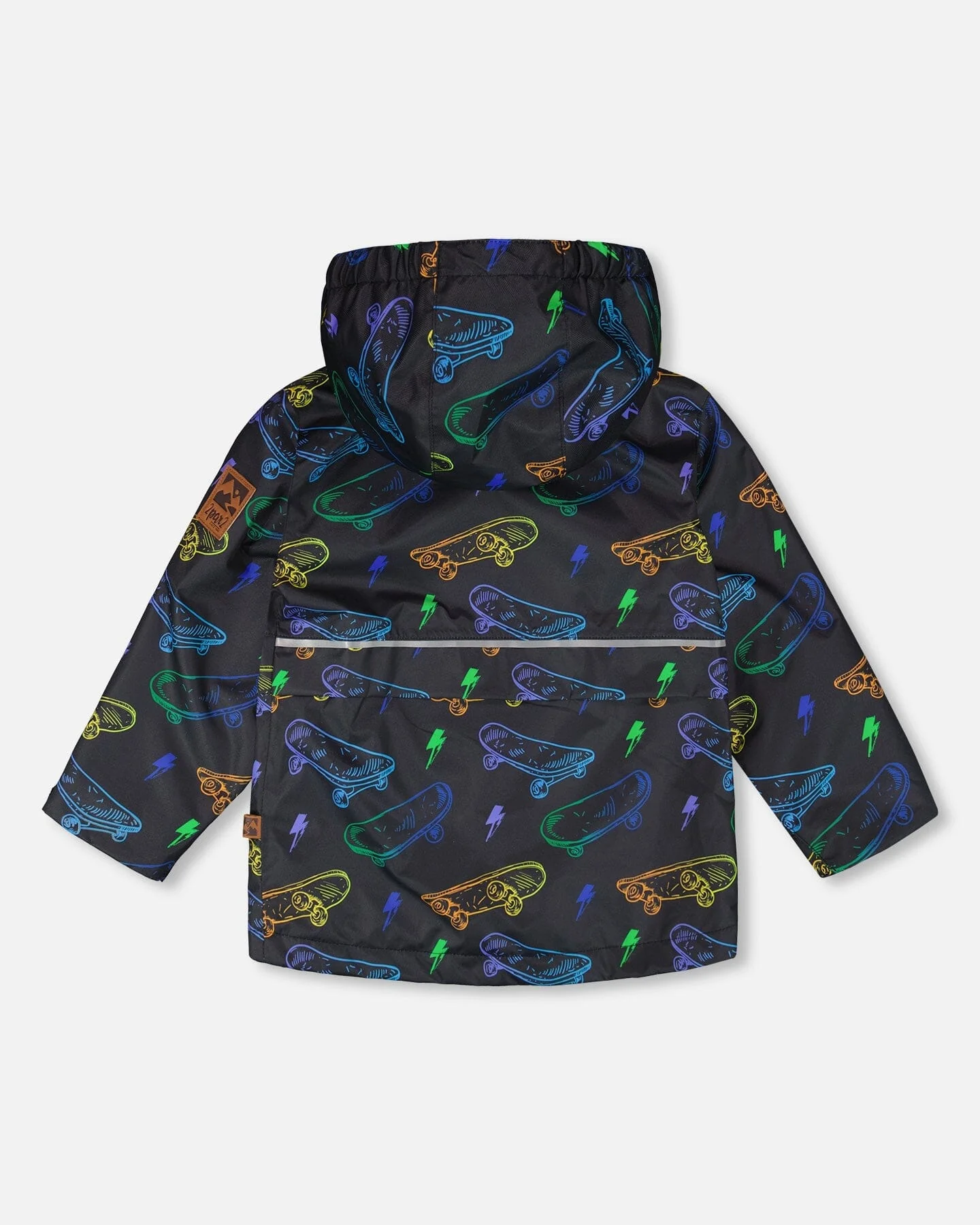 Mid-Season Jacket Black Printed Skateboards - Image 3