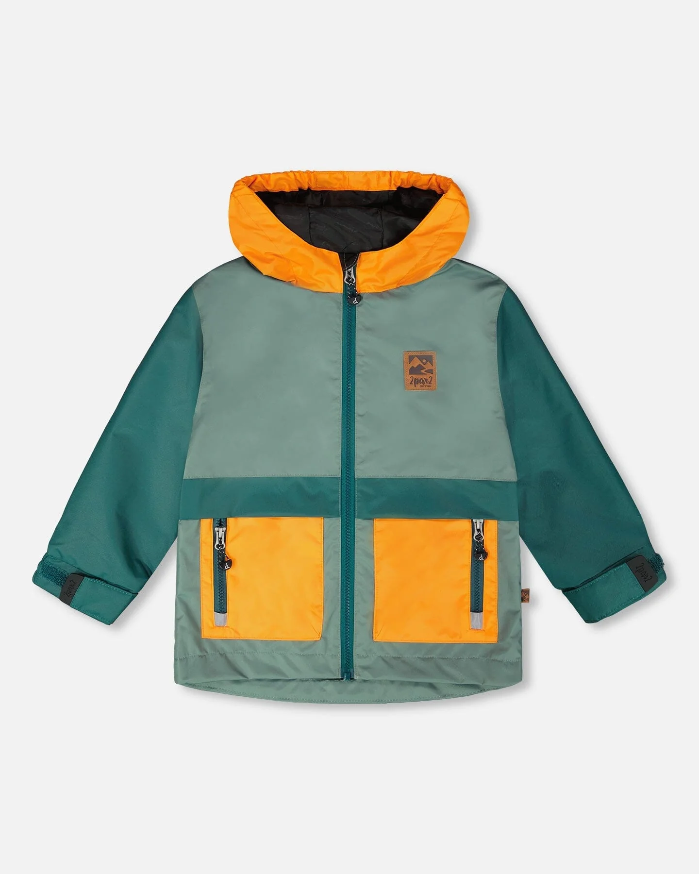 Mid-Season Jacket Dark Green And Orange