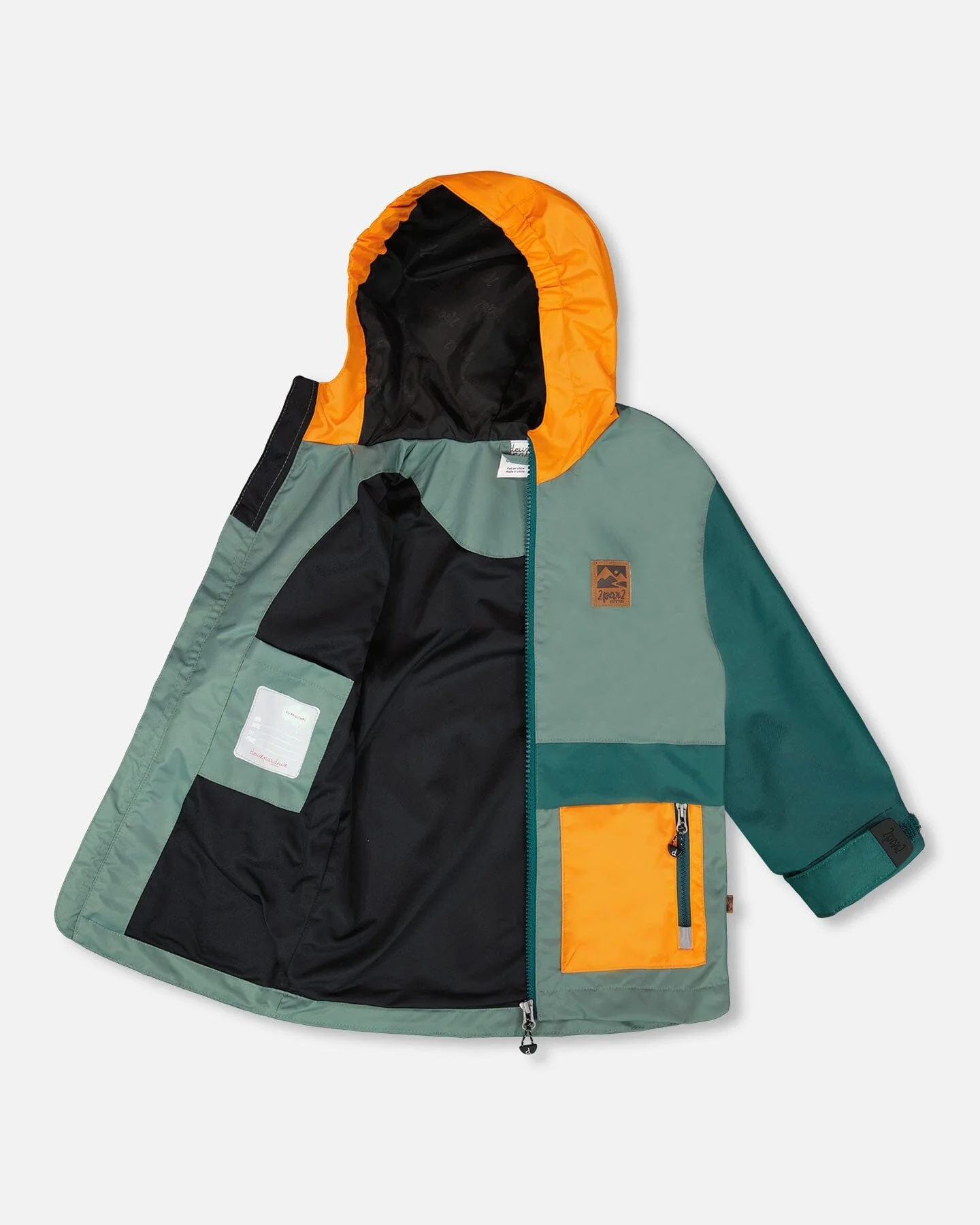 Mid-Season Jacket Dark Green And Orange - Image 3