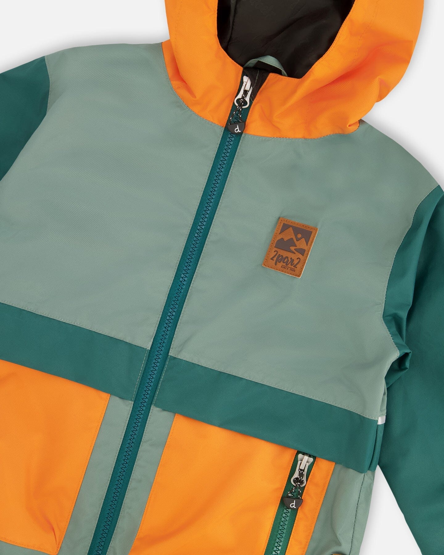 Mid-Season Jacket Dark Green And Orange - Image 5