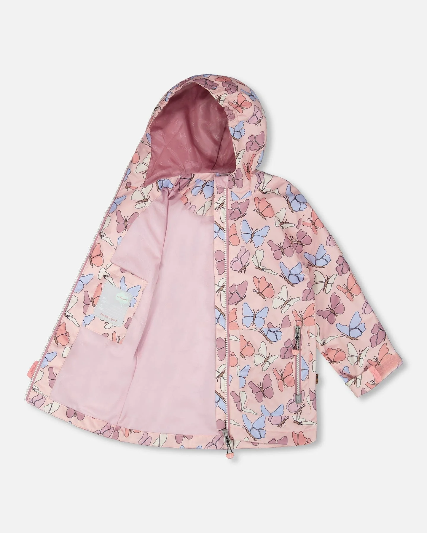 Mid-Season Jacket Pink Printed Butterflies - Image 4