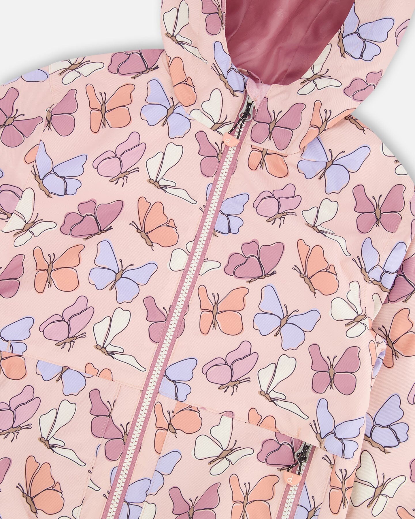 Mid-Season Jacket Pink Printed Butterflies - Image 6