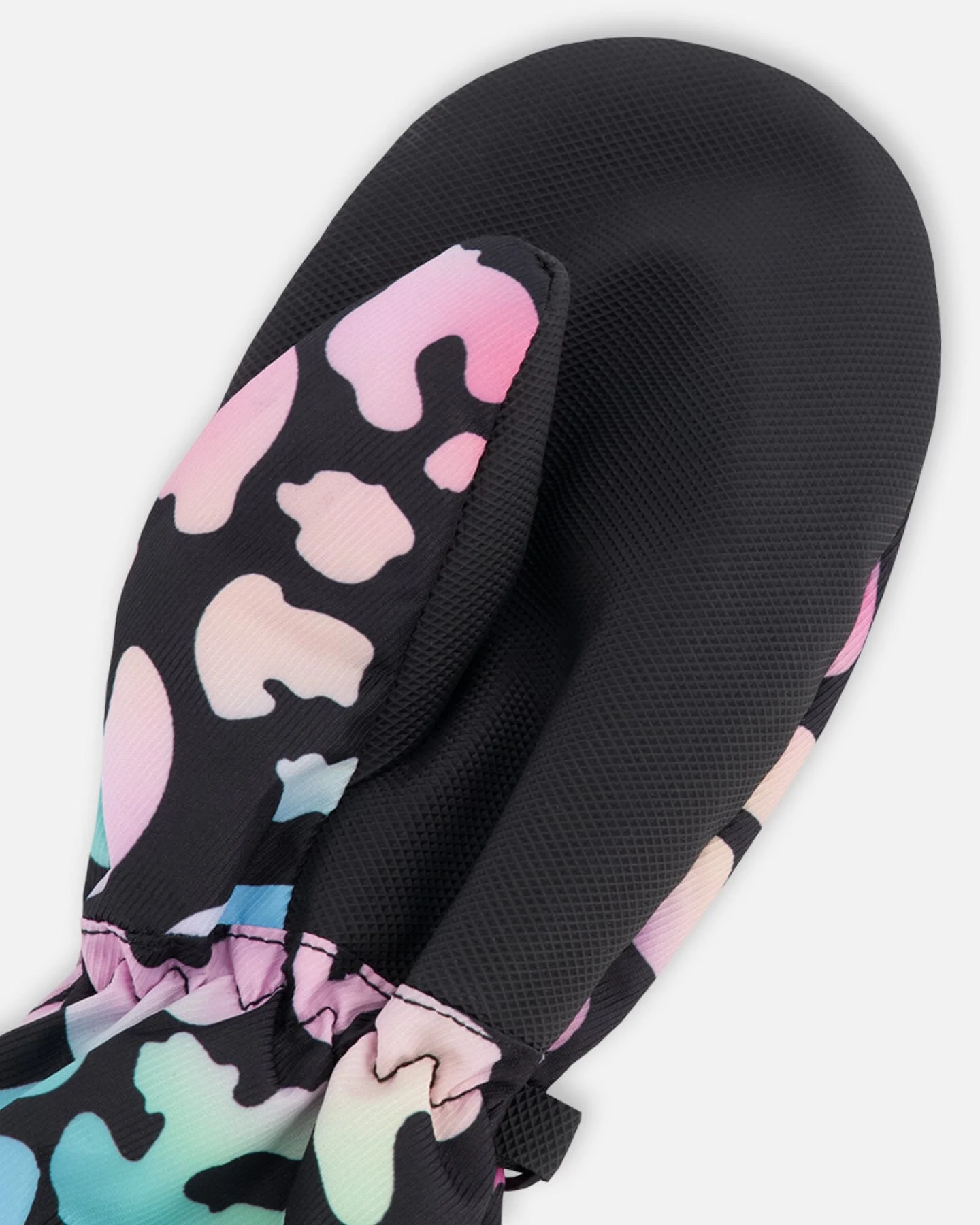 Mid-Season Mittens In Recycled Polyester Black Animal Print - Image 5